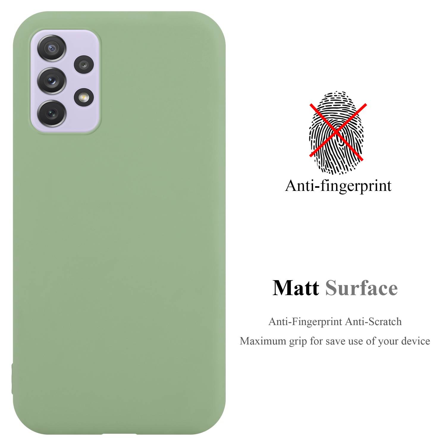 Cadorabo Hülle für Samsung Galaxy A73 5G Schutzhülle in Grün Handyhülle TPU Silikon Etui Case Cover