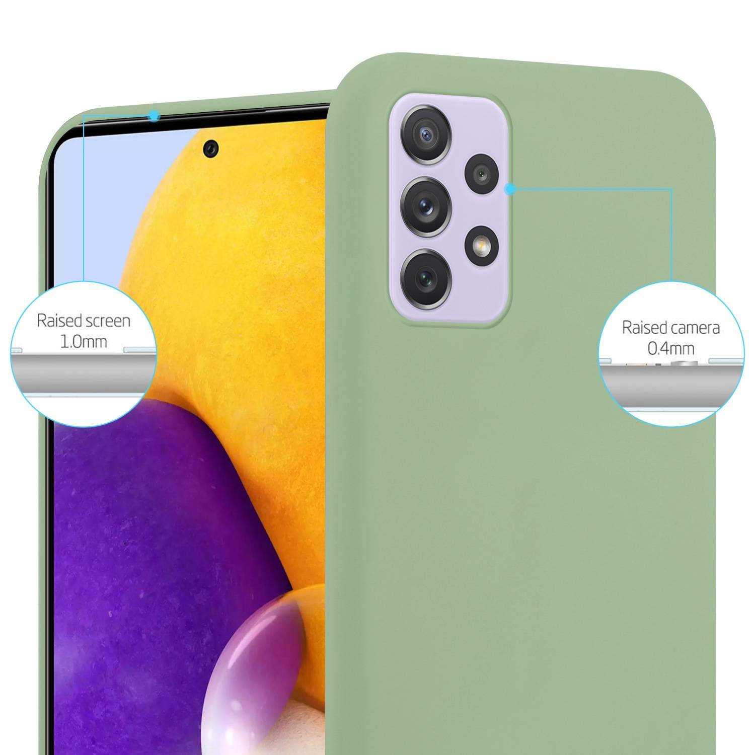 Cadorabo Hülle für Samsung Galaxy A73 5G Schutzhülle in Grün Handyhülle TPU Silikon Etui Case Cover