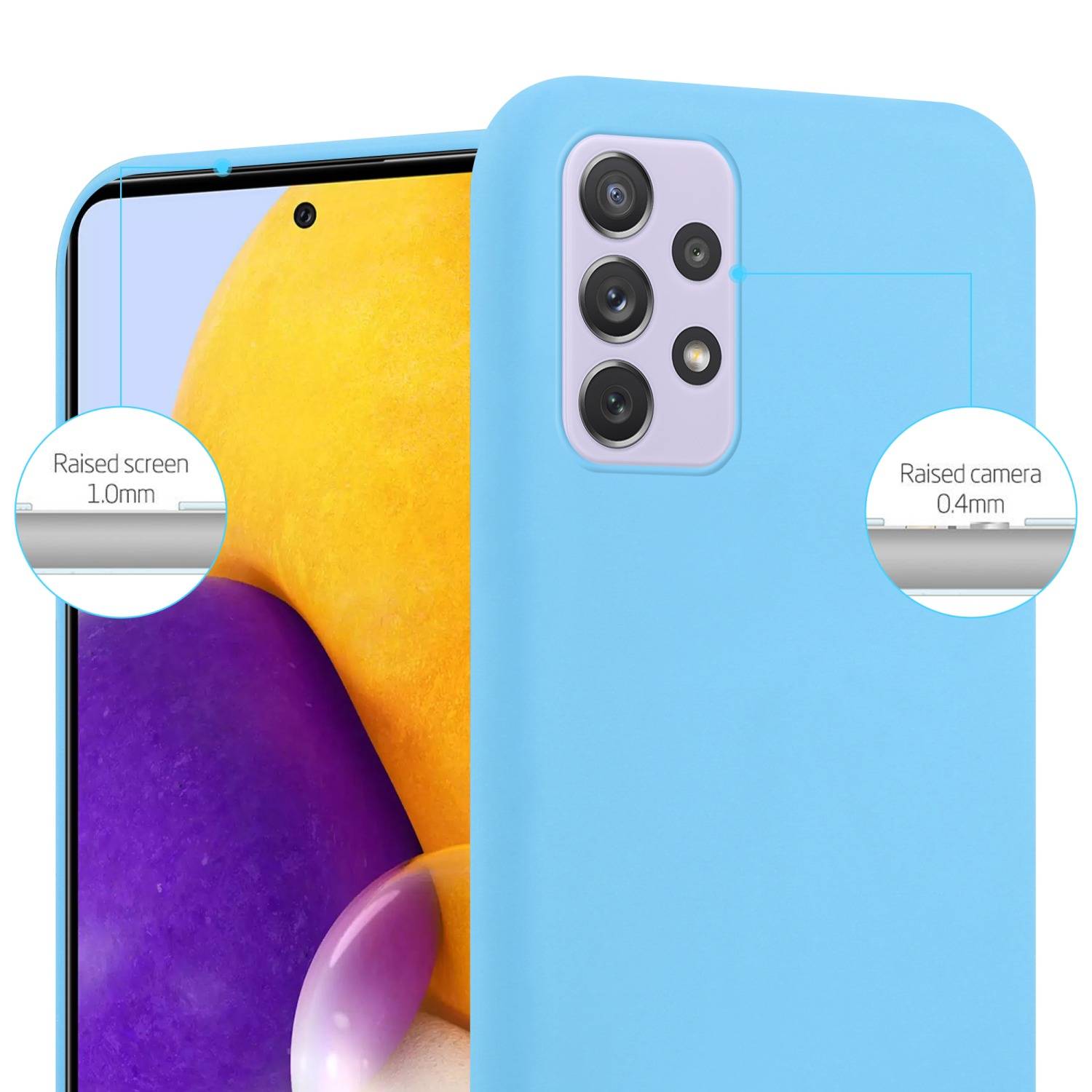Cadorabo Hülle für Samsung Galaxy A73 5G Schutzhülle in Blau Handyhülle TPU Silikon Etui Case Cover