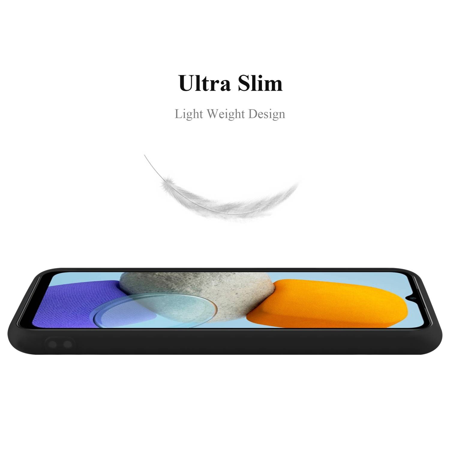 Cadorabo Hülle für Samsung Galaxy M23 5G Schutzhülle in Schwarz Handyhülle TPU Silikon Etui Case Cover