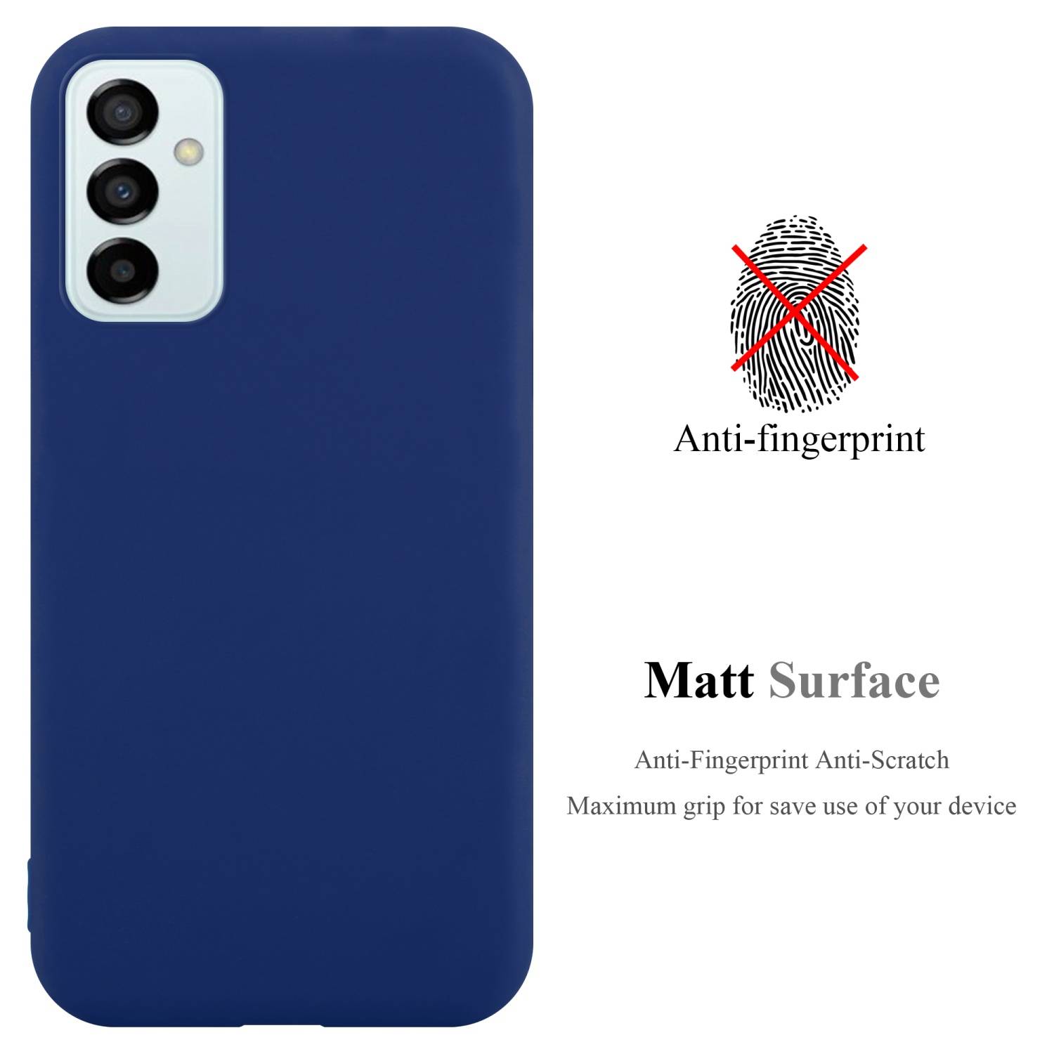 Cadorabo Hülle für Samsung Galaxy M23 5G Schutzhülle in Blau Handyhülle TPU Silikon Etui Case Cover