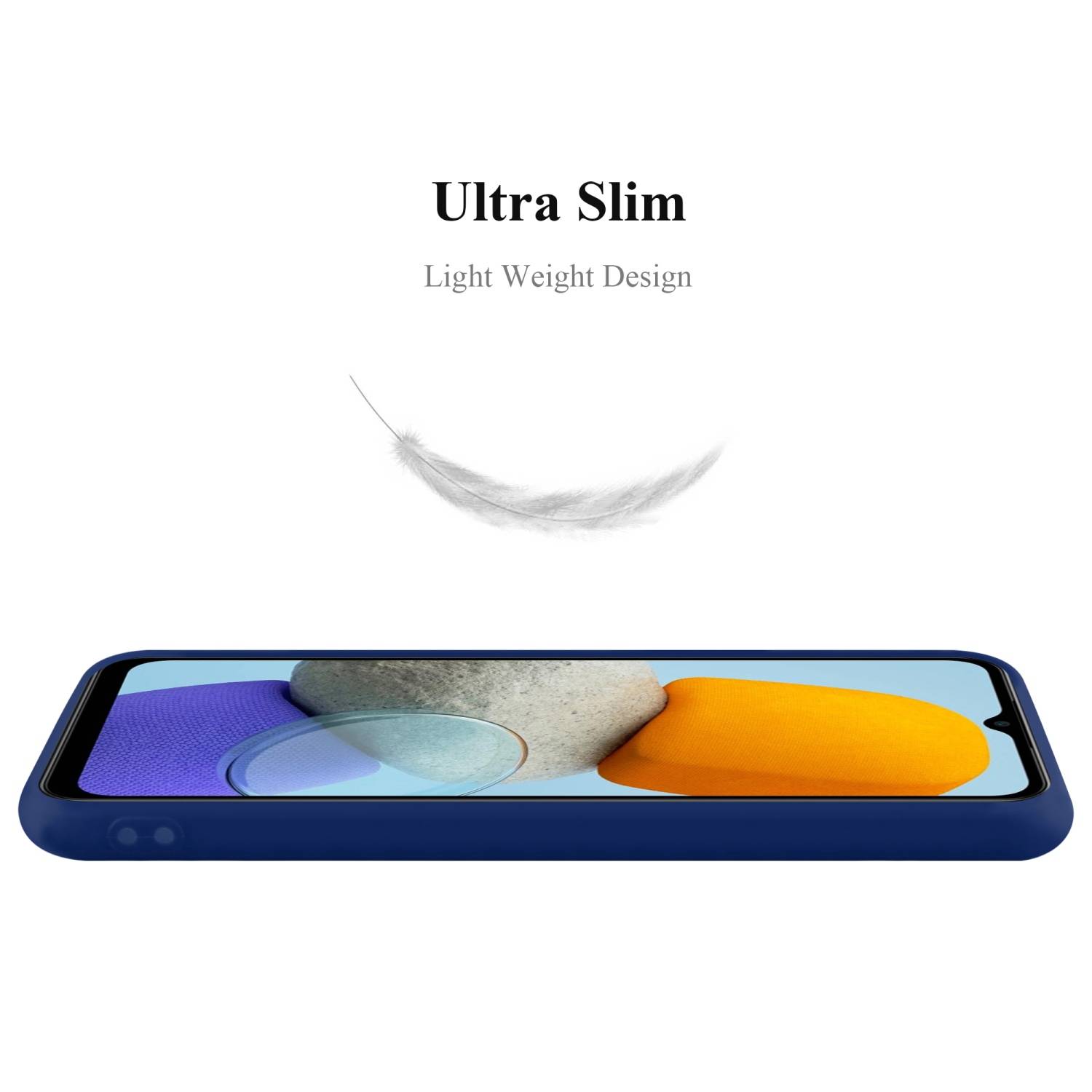 Cadorabo Hülle für Samsung Galaxy M23 5G Schutzhülle in Blau Handyhülle TPU Silikon Etui Case Cover