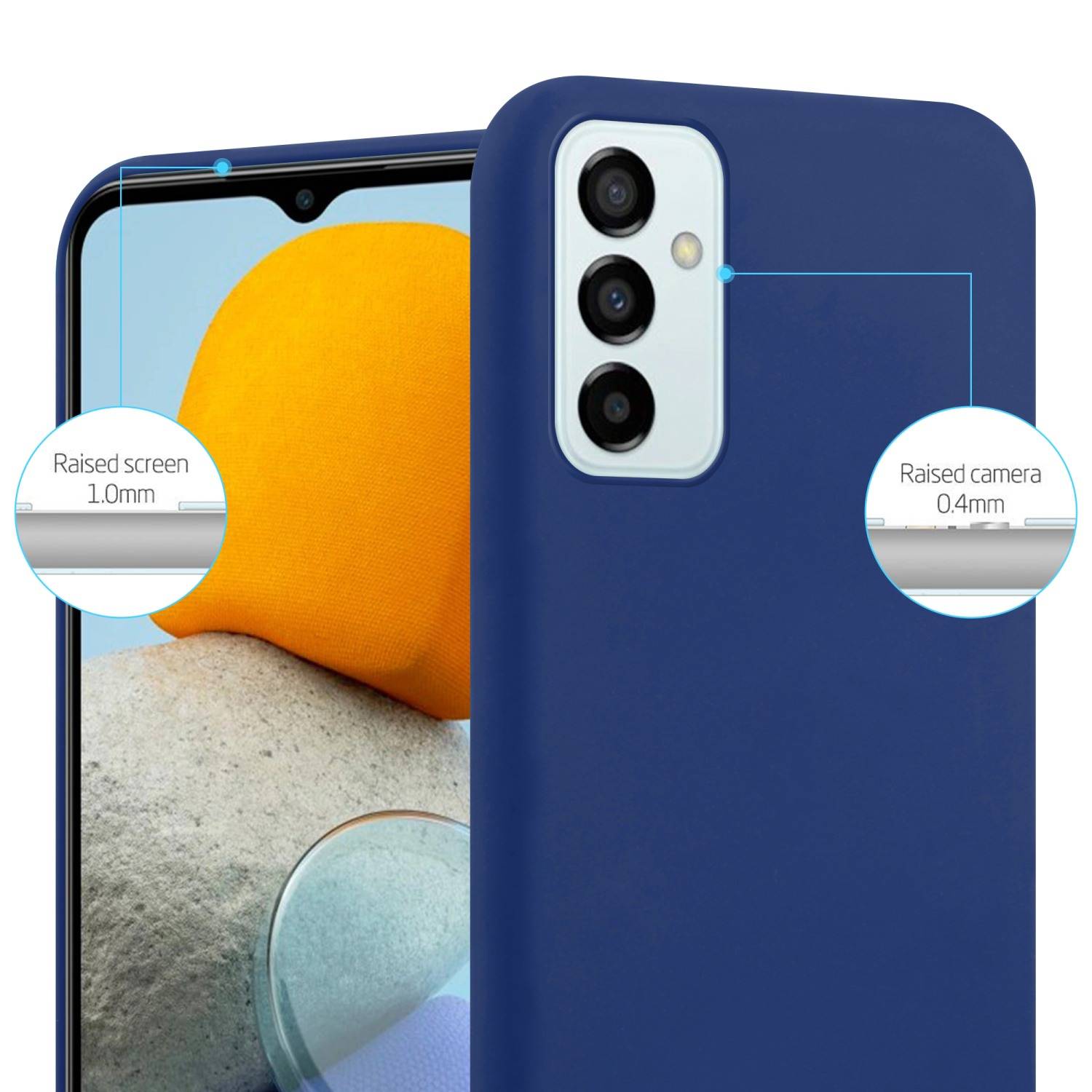 Cadorabo Hülle für Samsung Galaxy M23 5G Schutzhülle in Blau Handyhülle TPU Silikon Etui Case Cover