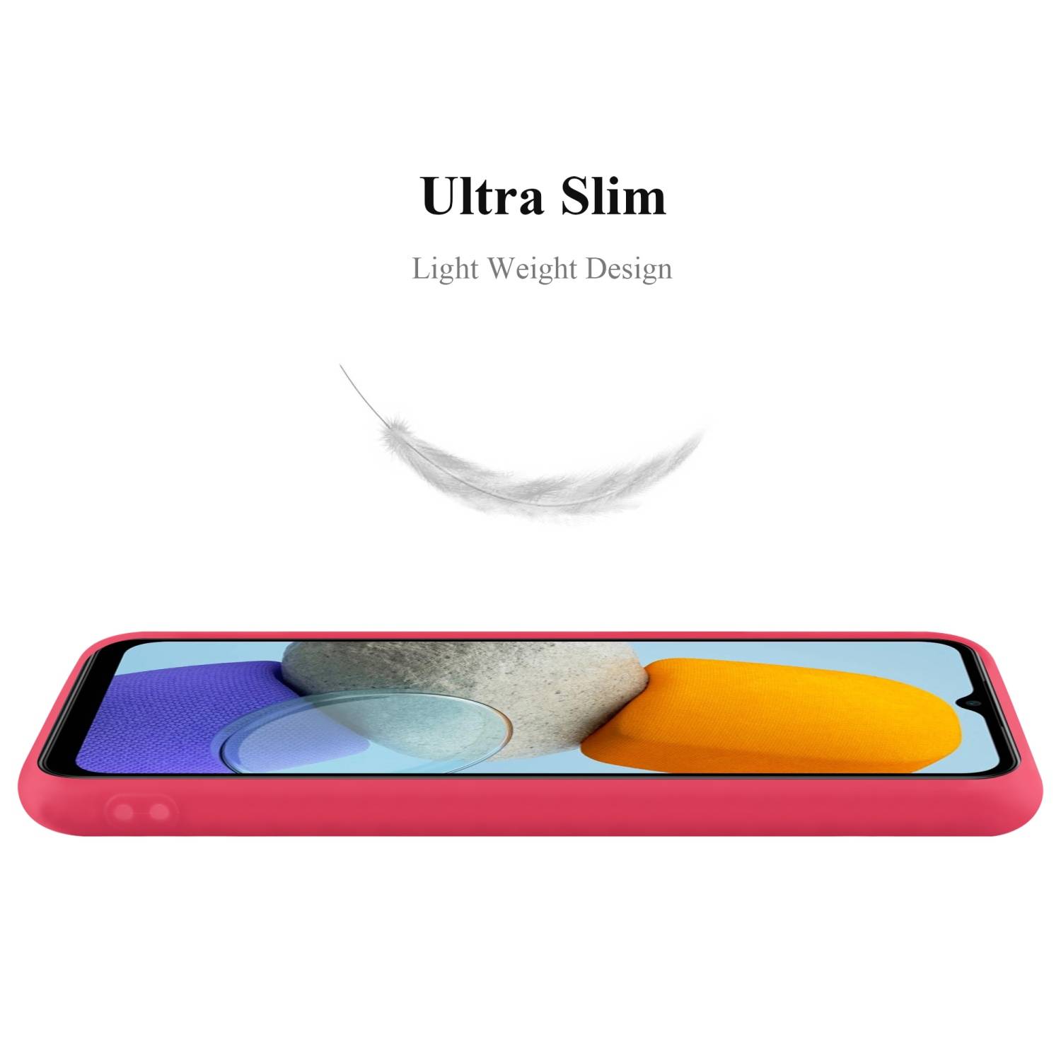 Cadorabo Hülle für Samsung Galaxy M23 5G Schutzhülle in Rot Handyhülle TPU Silikon Etui Case Cover