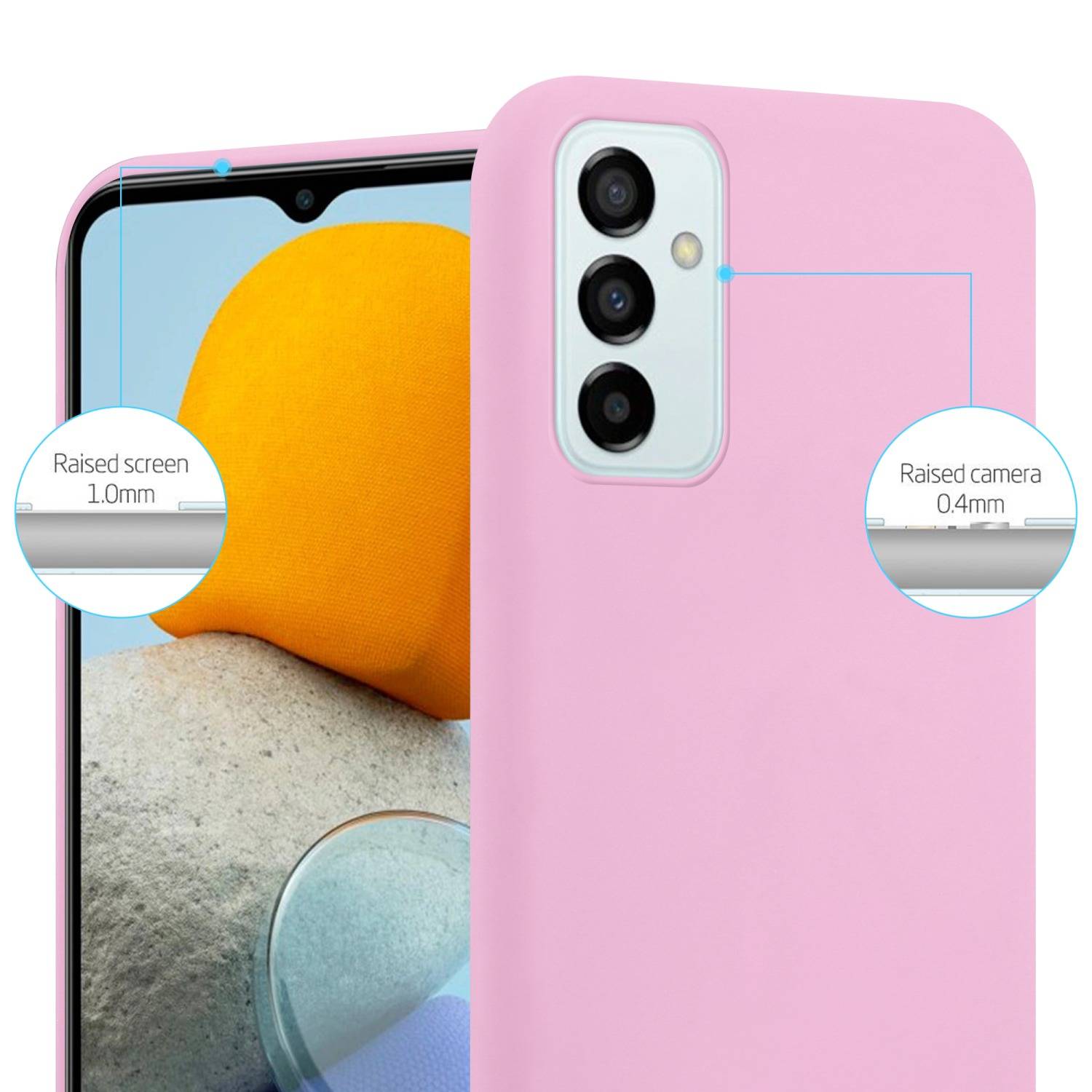 Cadorabo Hülle für Samsung Galaxy M23 5G Schutzhülle in Rosa Handyhülle TPU Silikon Etui Case Cover