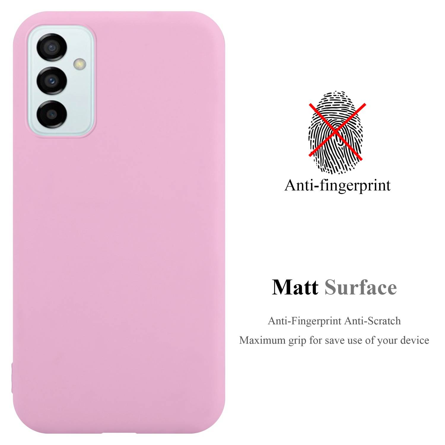 Cadorabo Hülle für Samsung Galaxy M23 5G Schutzhülle in Rosa Handyhülle TPU Silikon Etui Case Cover
