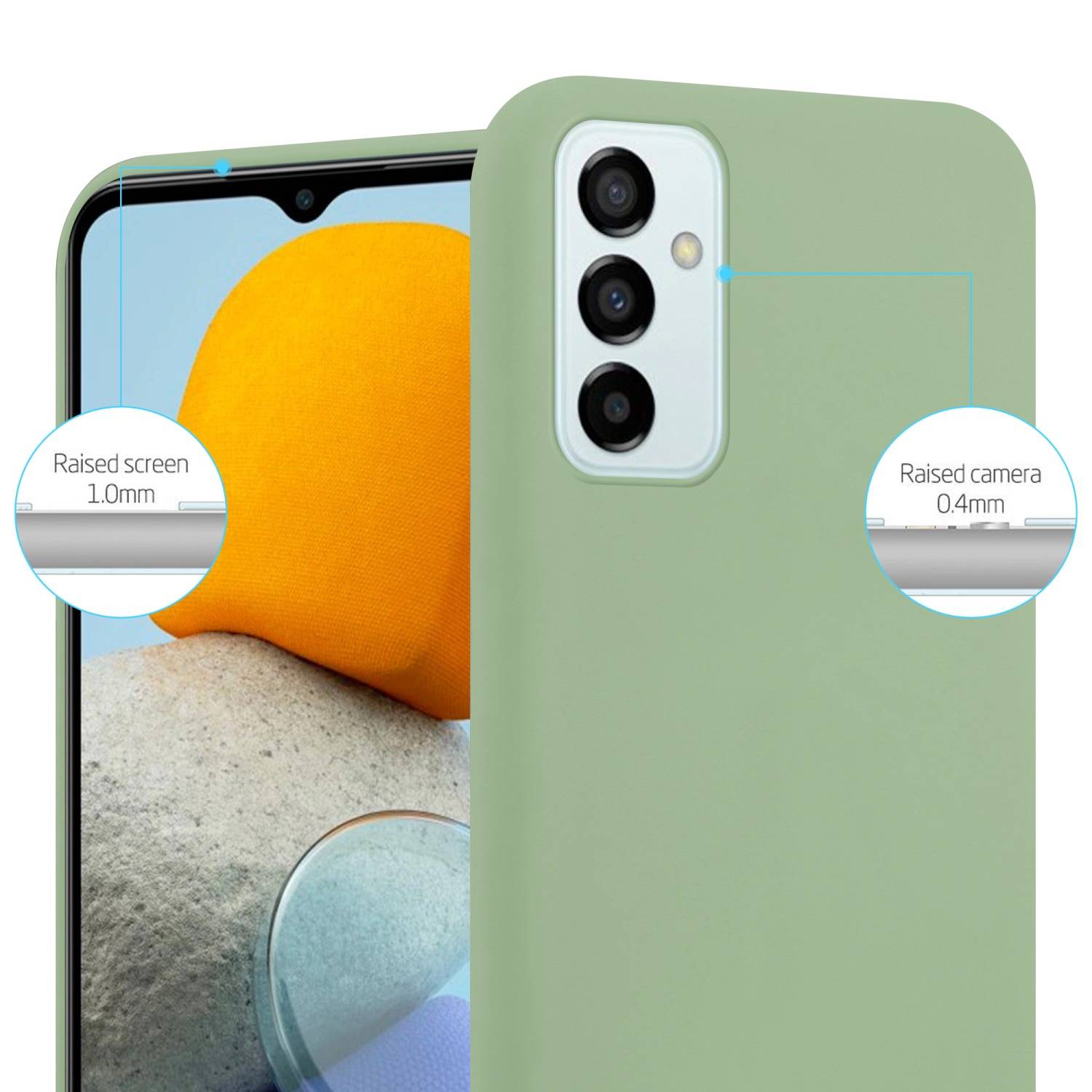 Cadorabo Hülle für Samsung Galaxy M23 5G Schutzhülle in Grün Handyhülle TPU Silikon Etui Case Cover