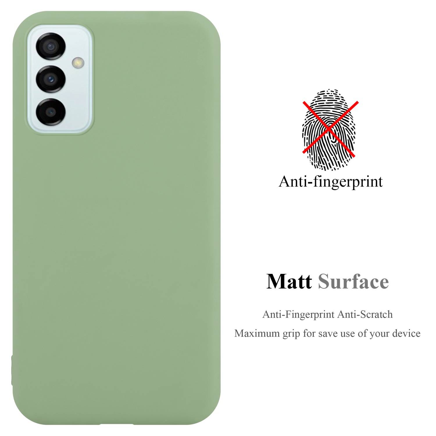 Cadorabo Hülle für Samsung Galaxy M23 5G Schutzhülle in Grün Handyhülle TPU Silikon Etui Case Cover