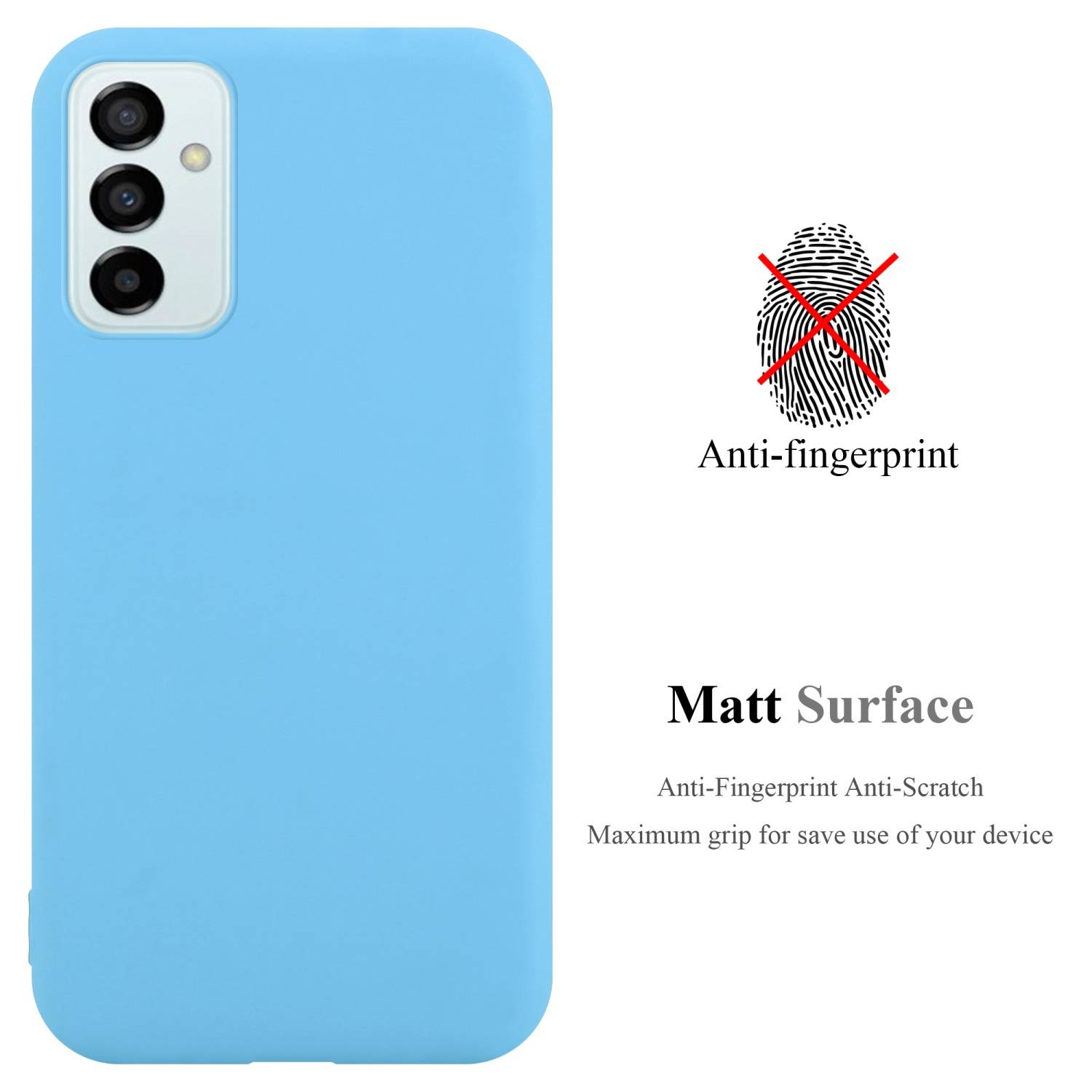 Cadorabo Hülle für Samsung Galaxy M23 5G Schutzhülle in Blau Handyhülle TPU Silikon Etui Case Cover