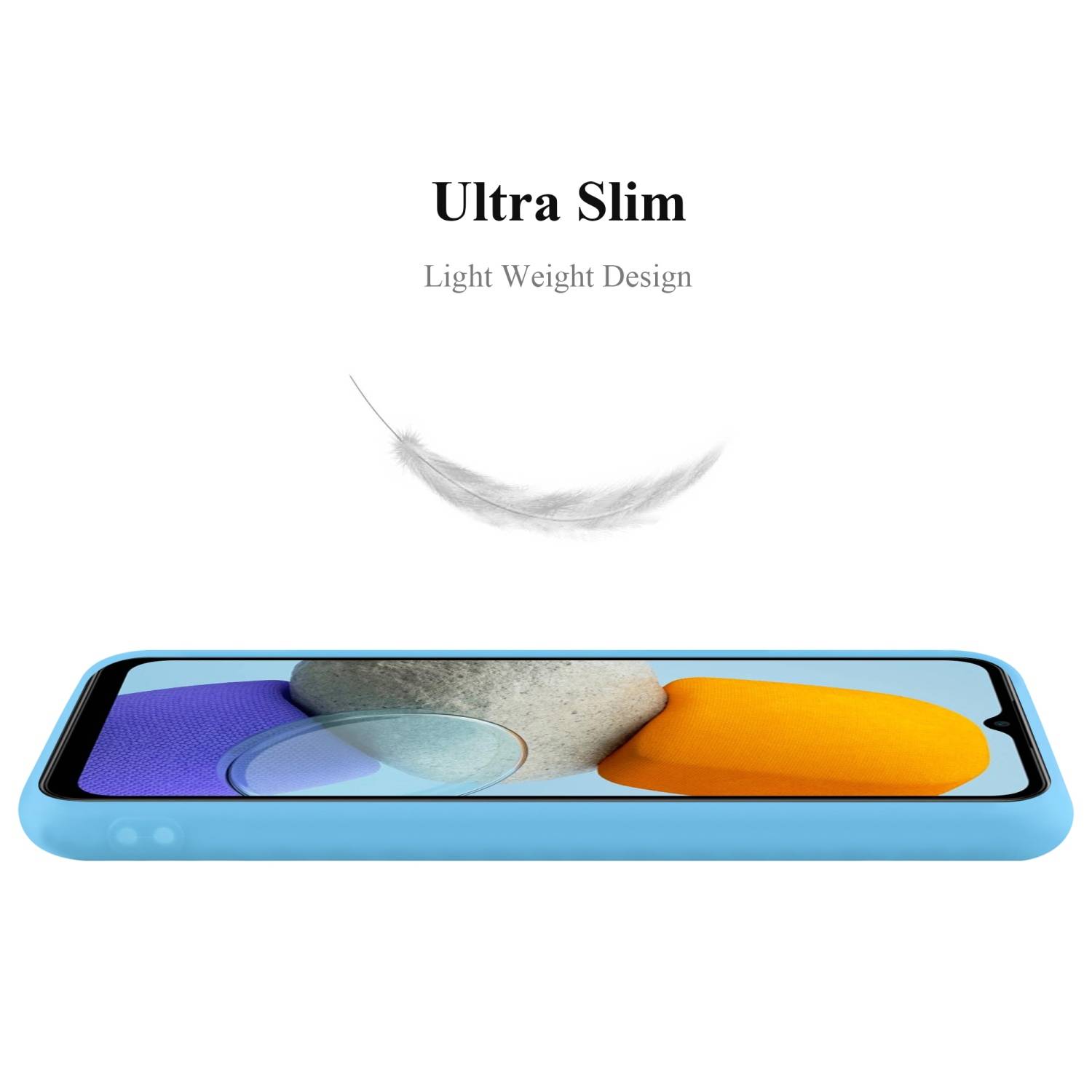 Cadorabo Hülle für Samsung Galaxy M23 5G Schutzhülle in Blau Handyhülle TPU Silikon Etui Case Cover