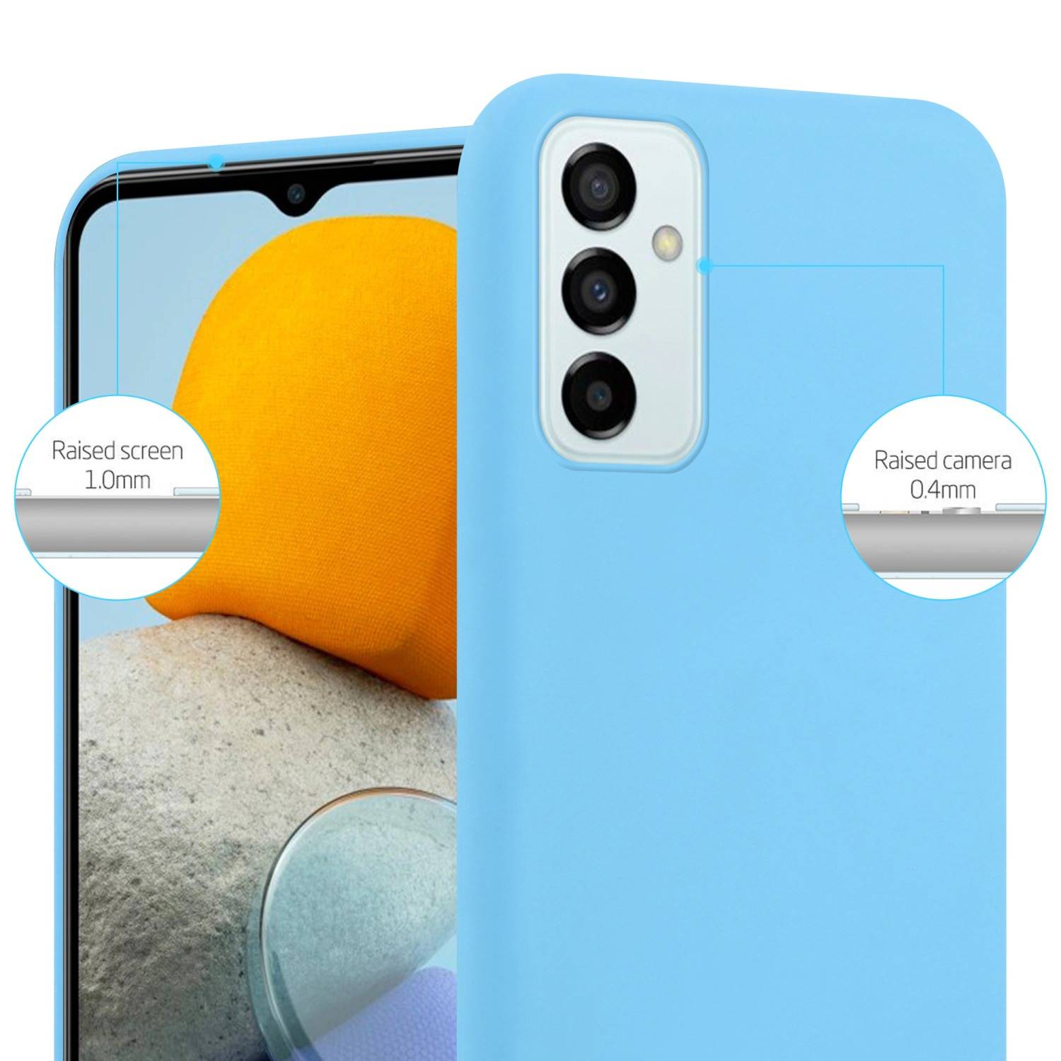Cadorabo Hülle für Samsung Galaxy M23 5G Schutzhülle in Blau Handyhülle TPU Silikon Etui Case Cover