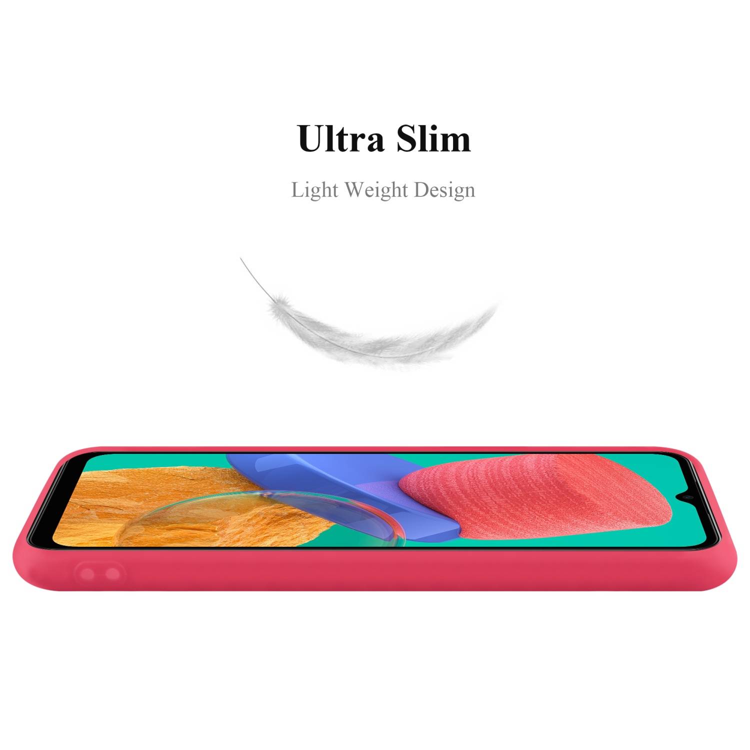 Cadorabo Hülle für Samsung Galaxy M33 5G Schutzhülle in Rot Handyhülle TPU Silikon Etui Case Cover