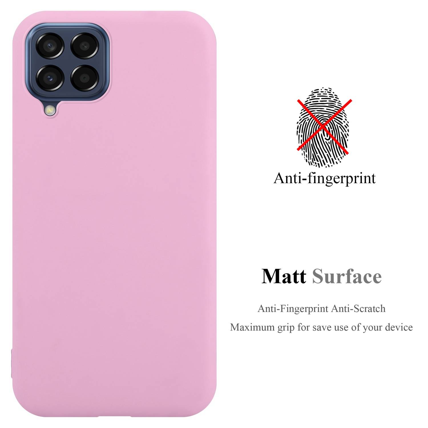 Cadorabo Hülle für Samsung Galaxy M33 5G Schutzhülle in Rosa Handyhülle TPU Silikon Etui Case Cover