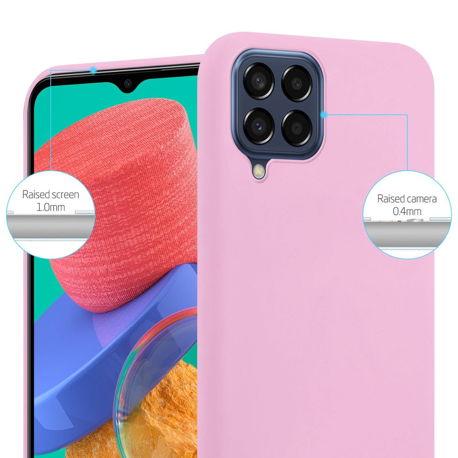 Cadorabo Hülle für Samsung Galaxy M33 5G Schutzhülle in Rosa Handyhülle TPU Silikon Etui Case Cover