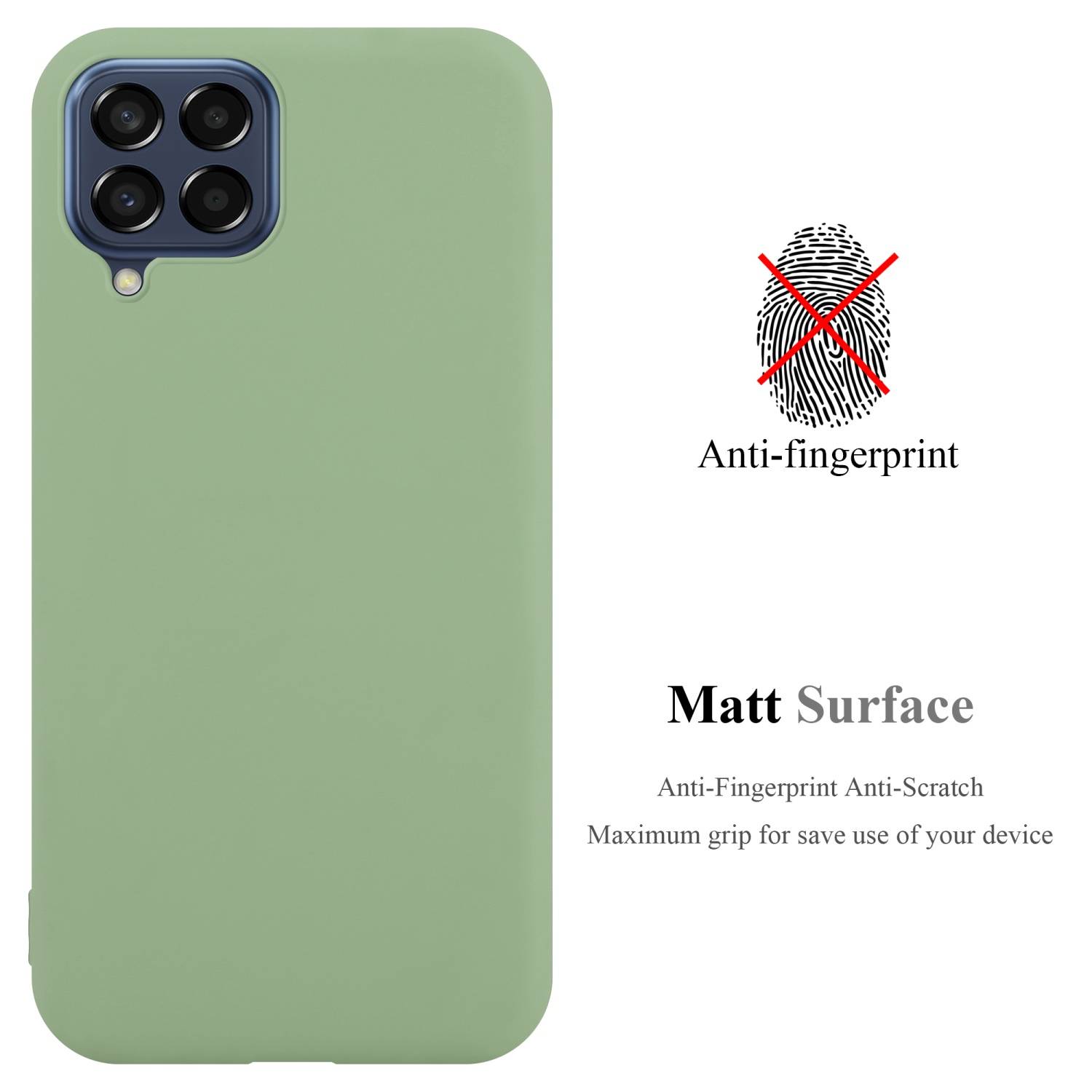 Cadorabo Hülle für Samsung Galaxy M33 5G Schutzhülle in Grün Handyhülle TPU Silikon Etui Case Cover