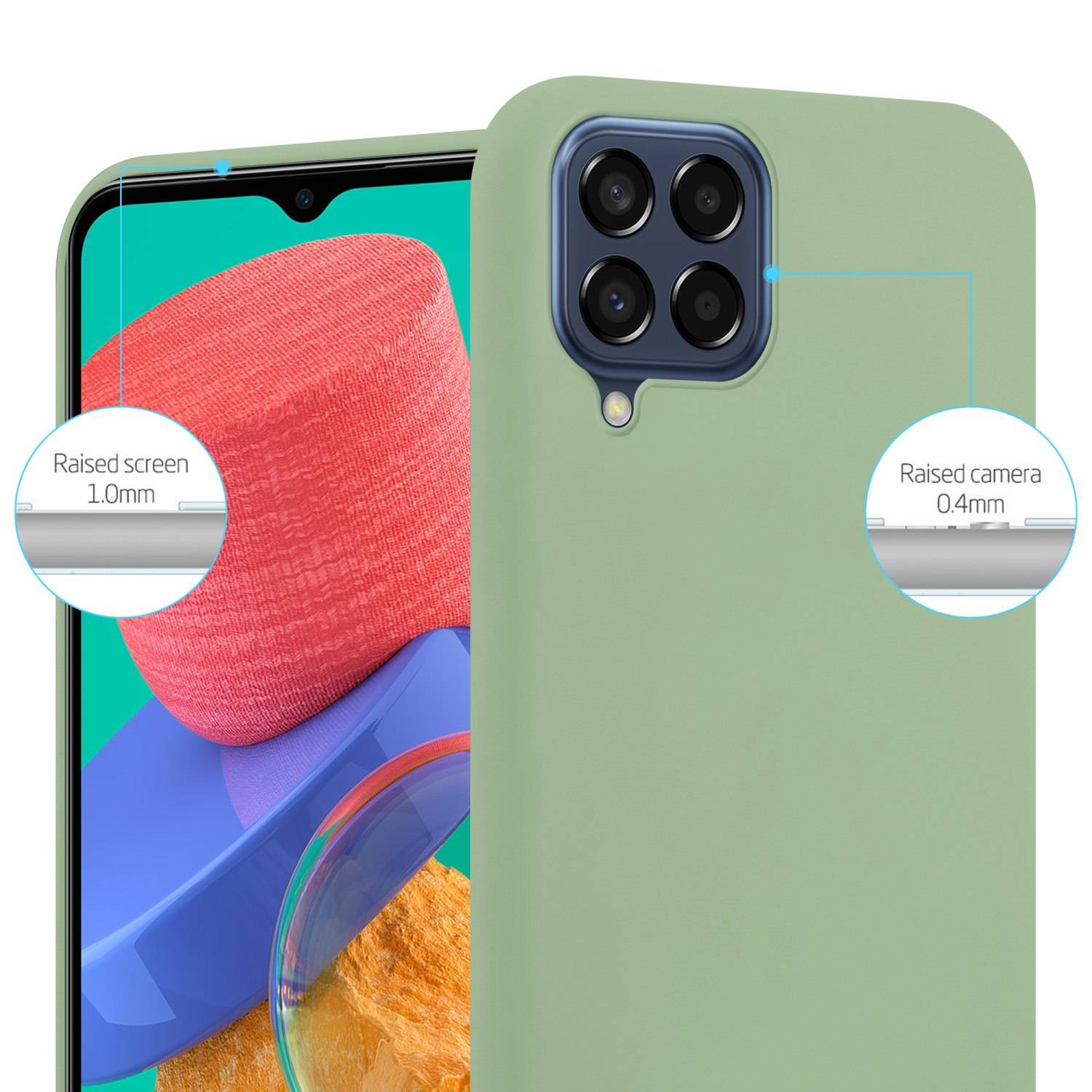 Cadorabo Hülle für Samsung Galaxy M33 5G Schutzhülle in Grün Handyhülle TPU Silikon Etui Case Cover