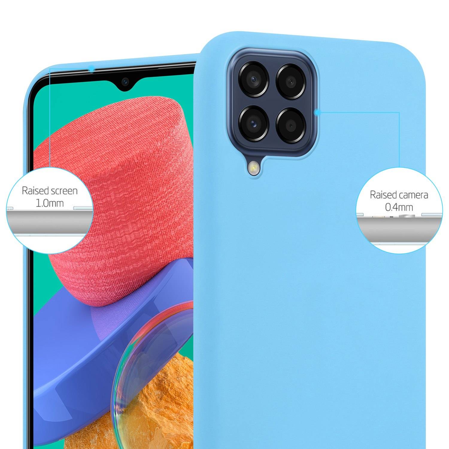 Cadorabo Hülle für Samsung Galaxy M33 5G Schutzhülle in Blau Handyhülle TPU Silikon Etui Case Cover