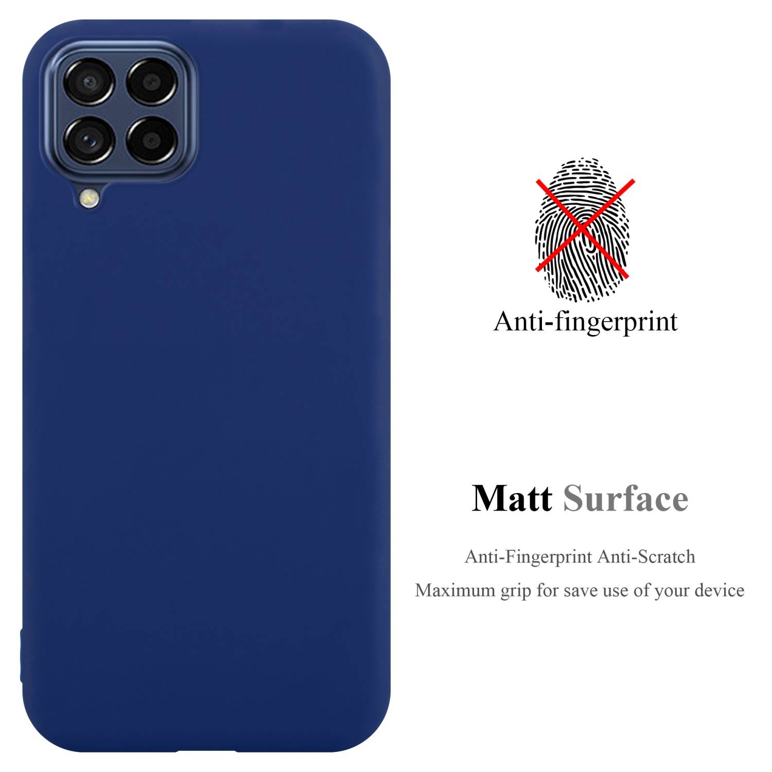 Cadorabo Hülle für Samsung Galaxy M53 5G Schutzhülle in Blau Handyhülle TPU Silikon Etui Case Cover