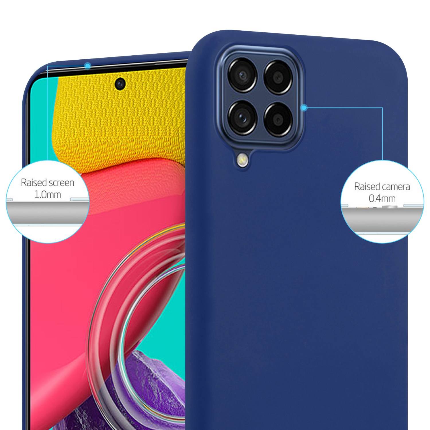 Cadorabo Hülle für Samsung Galaxy M53 5G Schutzhülle in Blau Handyhülle TPU Silikon Etui Case Cover