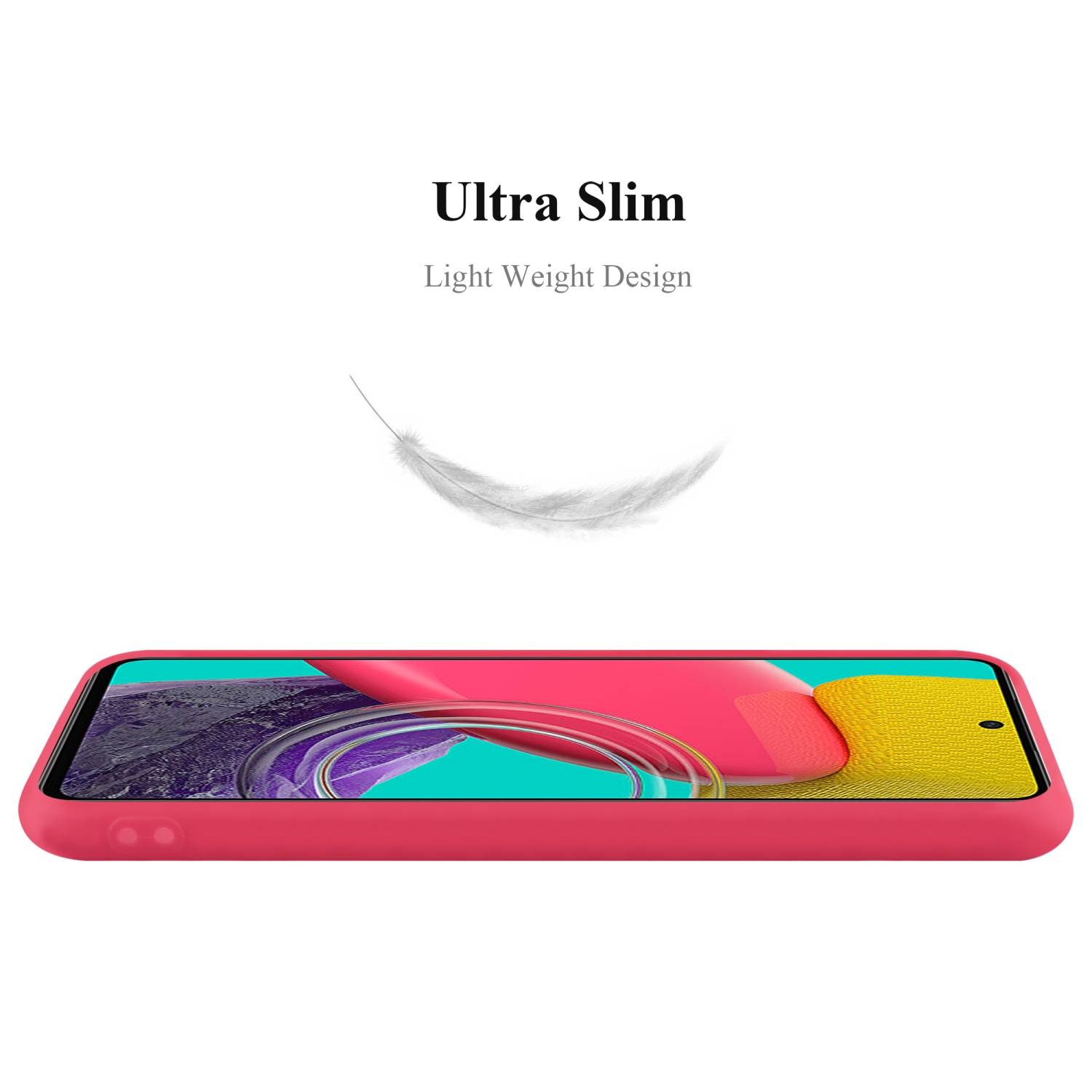 Cadorabo Hülle für Samsung Galaxy M53 5G Schutzhülle in Rot Handyhülle TPU Silikon Etui Case Cover