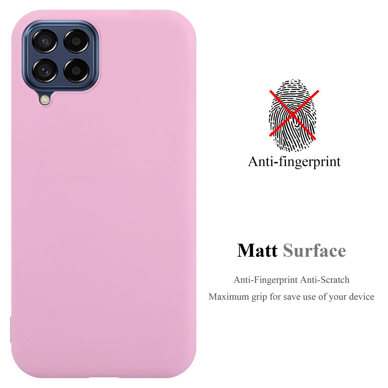 Cadorabo Hülle für Samsung Galaxy M53 5G Schutzhülle in Rosa Handyhülle TPU Silikon Etui Case Cover