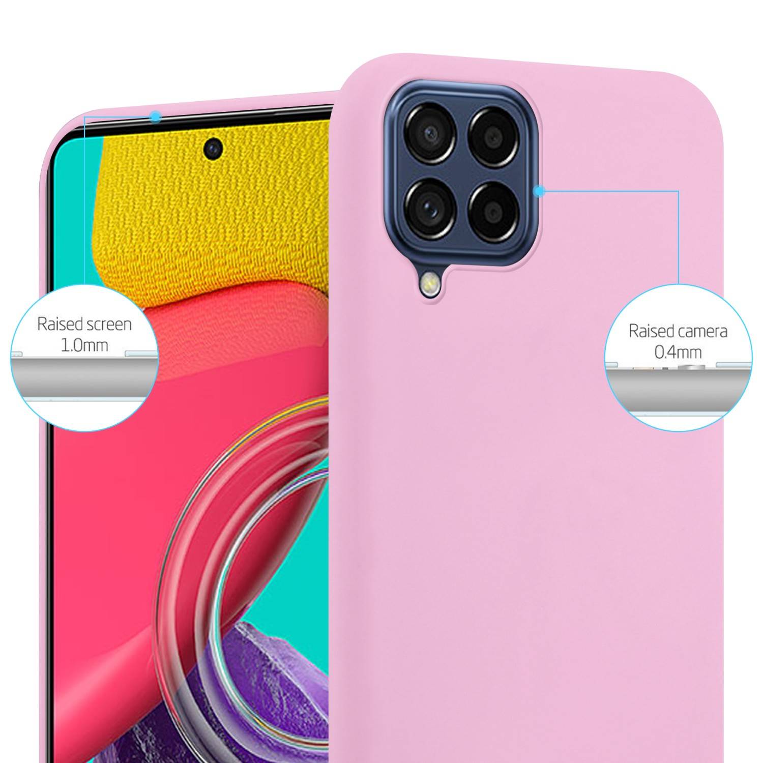 Cadorabo Hülle für Samsung Galaxy M53 5G Schutzhülle in Rosa Handyhülle TPU Silikon Etui Case Cover