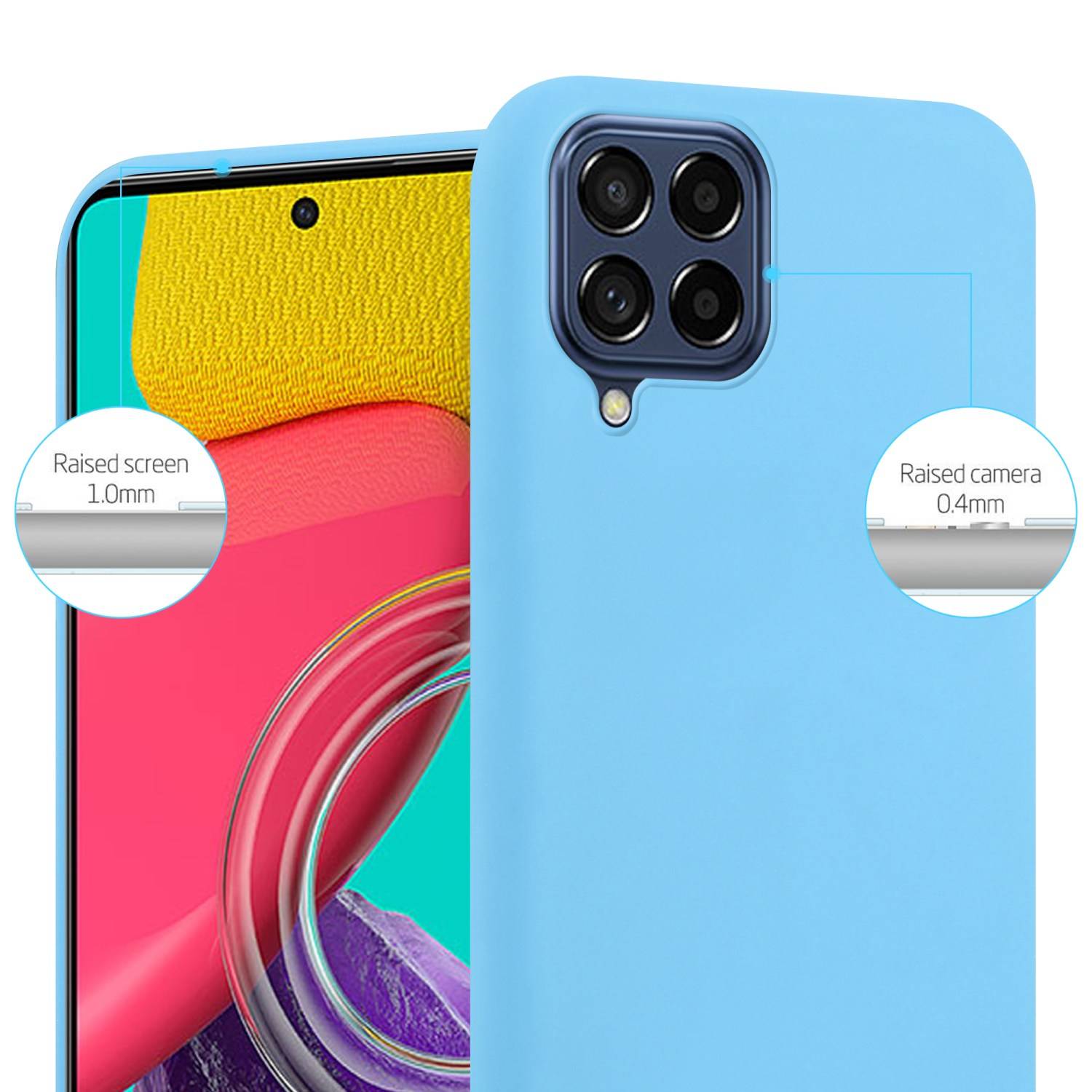 Cadorabo Hülle für Samsung Galaxy M53 5G Schutzhülle in Blau Handyhülle TPU Silikon Etui Case Cover