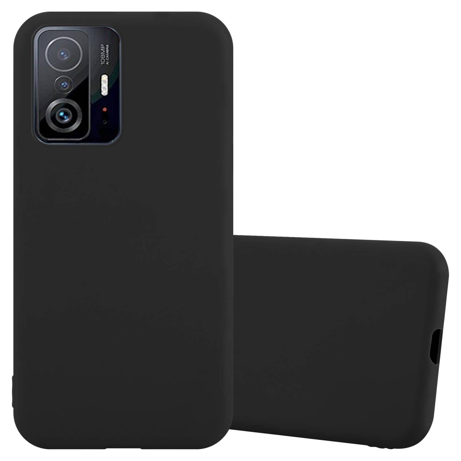 Cadorabo Hülle für Xiaomi 11T / 11T PRO Schutzhülle in Schwarz Handyhülle TPU Silikon Etui Case Cover