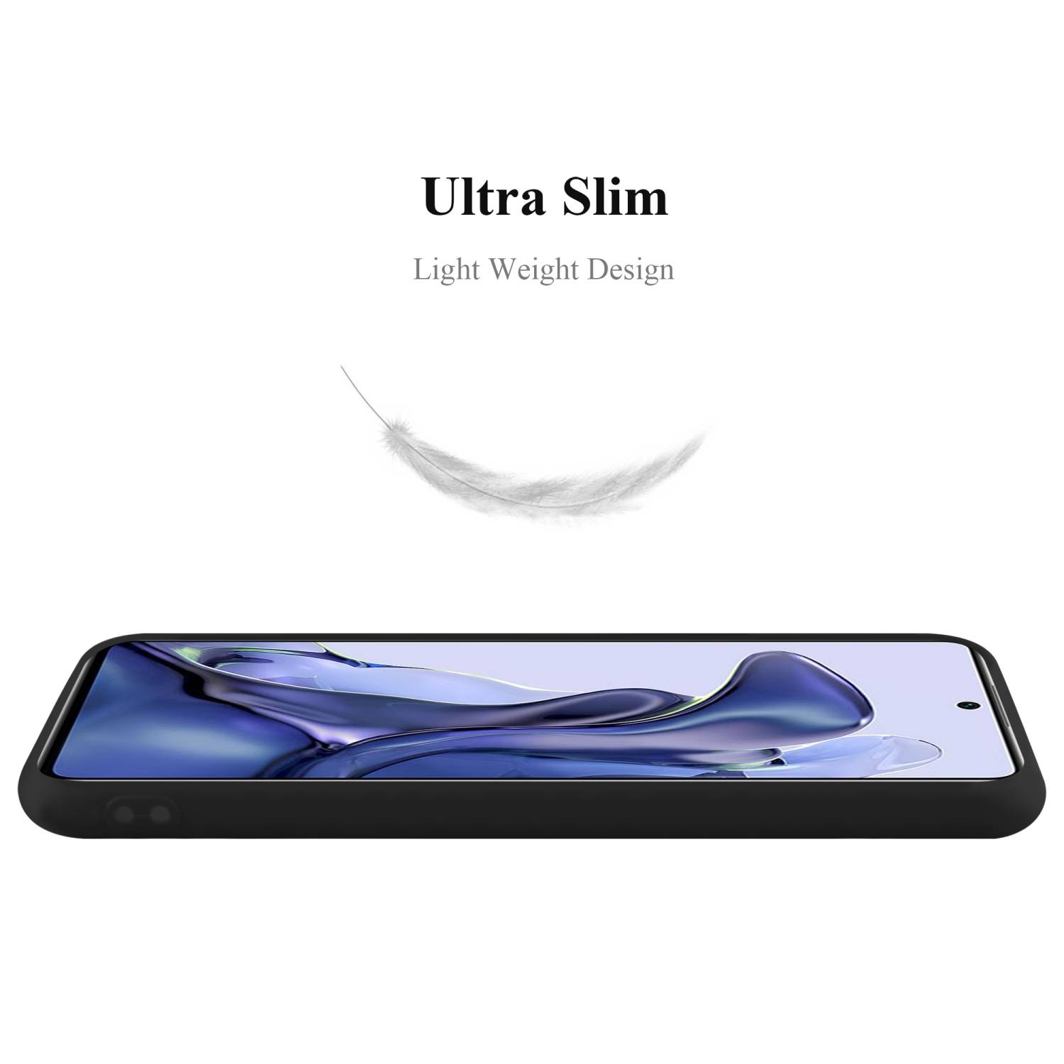 Cadorabo Hülle für Xiaomi 11T / 11T PRO Schutzhülle in Schwarz Handyhülle TPU Silikon Etui Case Cover