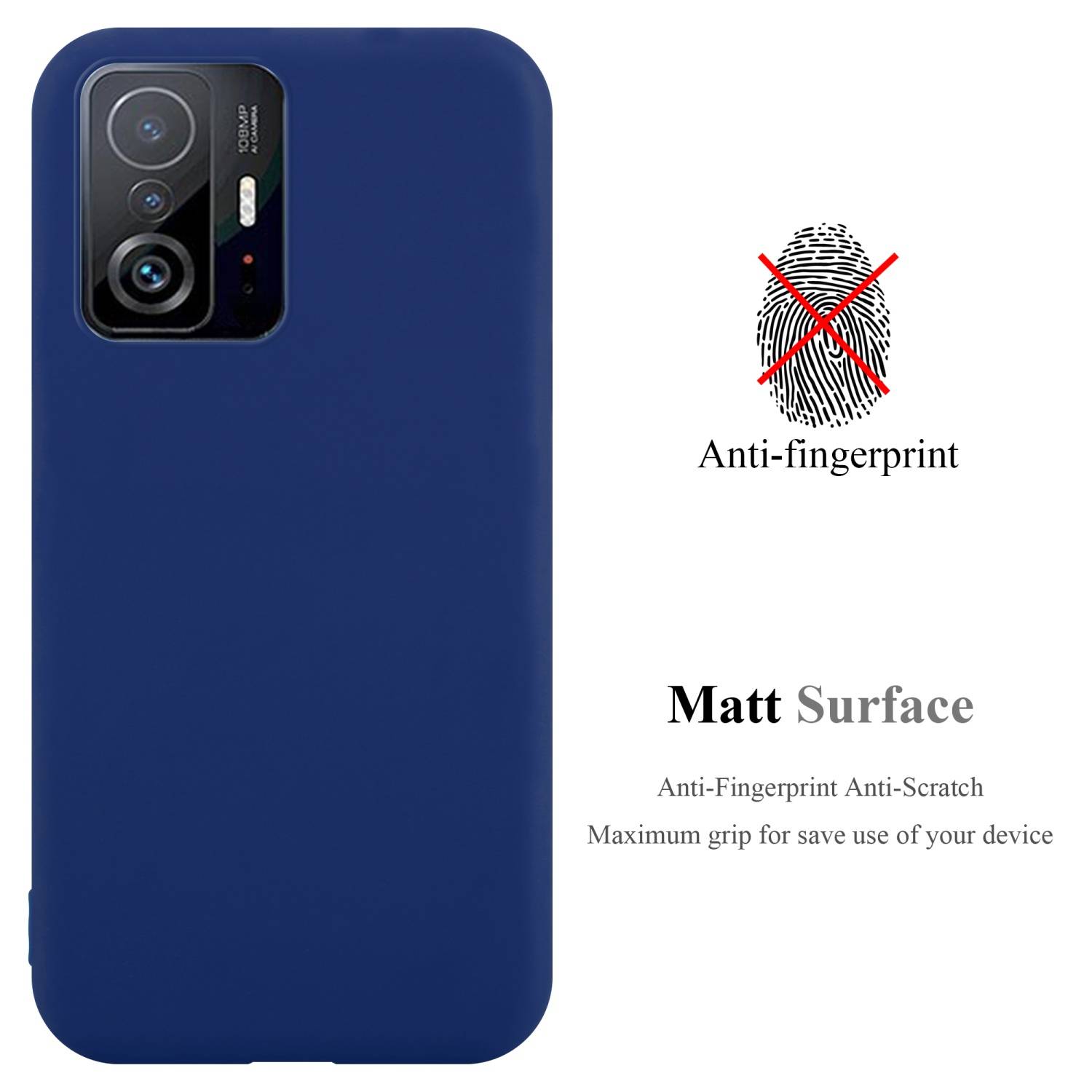 Cadorabo Hülle für Xiaomi 11T / 11T PRO Schutzhülle in Blau Handyhülle TPU Silikon Etui Case Cover