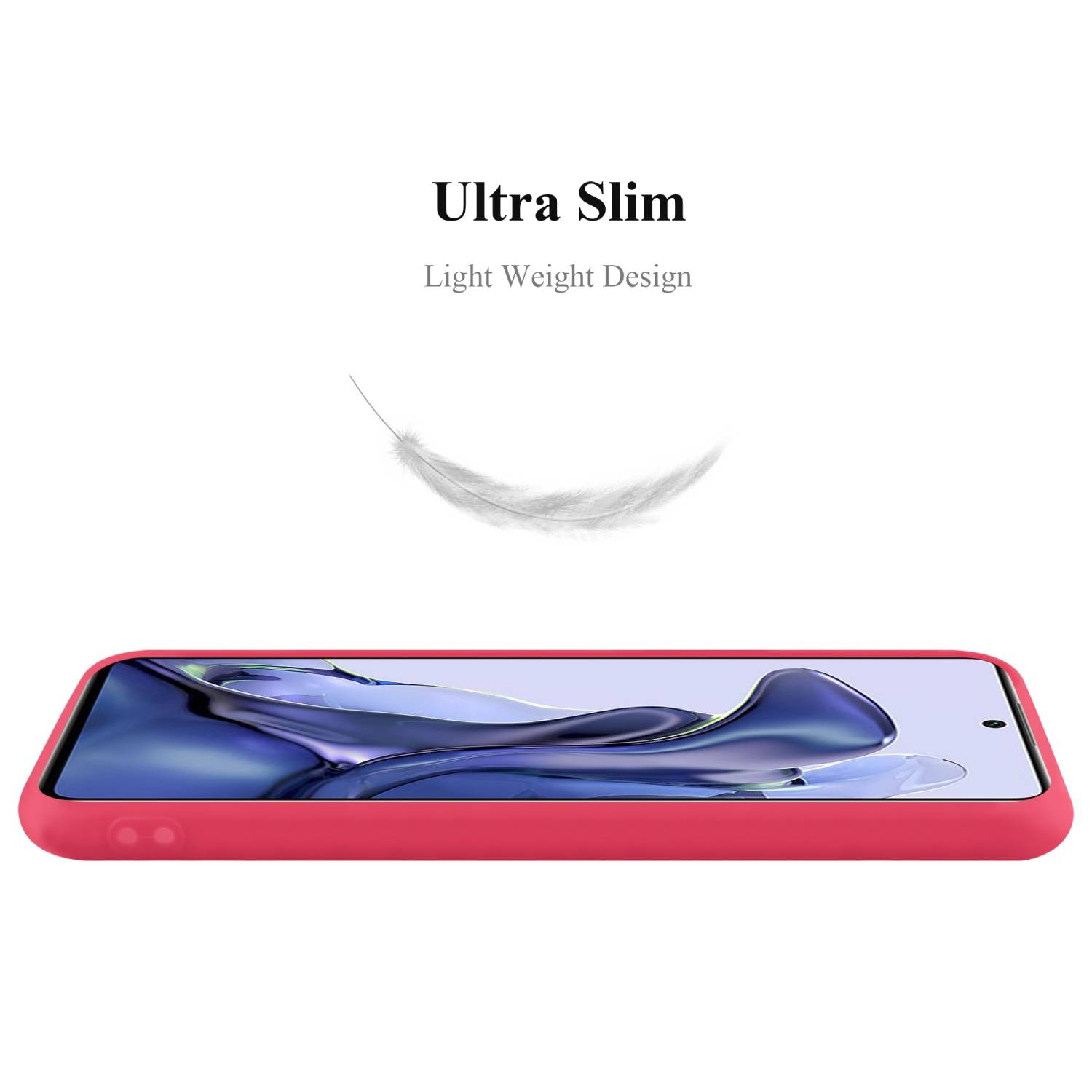Cadorabo Hülle für Xiaomi 11T / 11T PRO Schutzhülle in Rot Handyhülle TPU Silikon Etui Case Cover