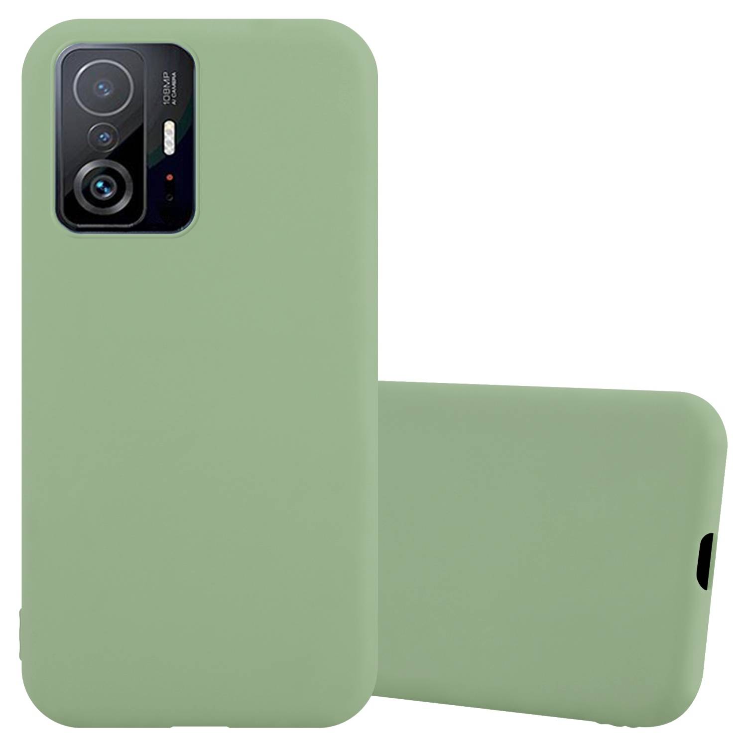 Cadorabo Hülle für Xiaomi 11T / 11T PRO Schutzhülle in Grün Handyhülle TPU Silikon Etui Case Cover