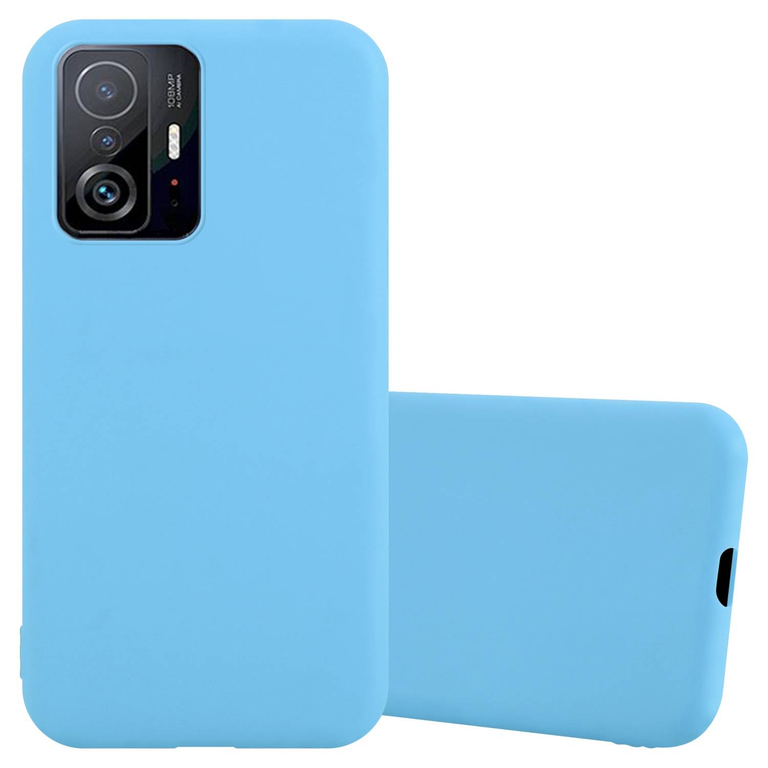 Cadorabo Hülle für Xiaomi 11T / 11T PRO Schutzhülle in Blau Handyhülle TPU Silikon Etui Case Cover