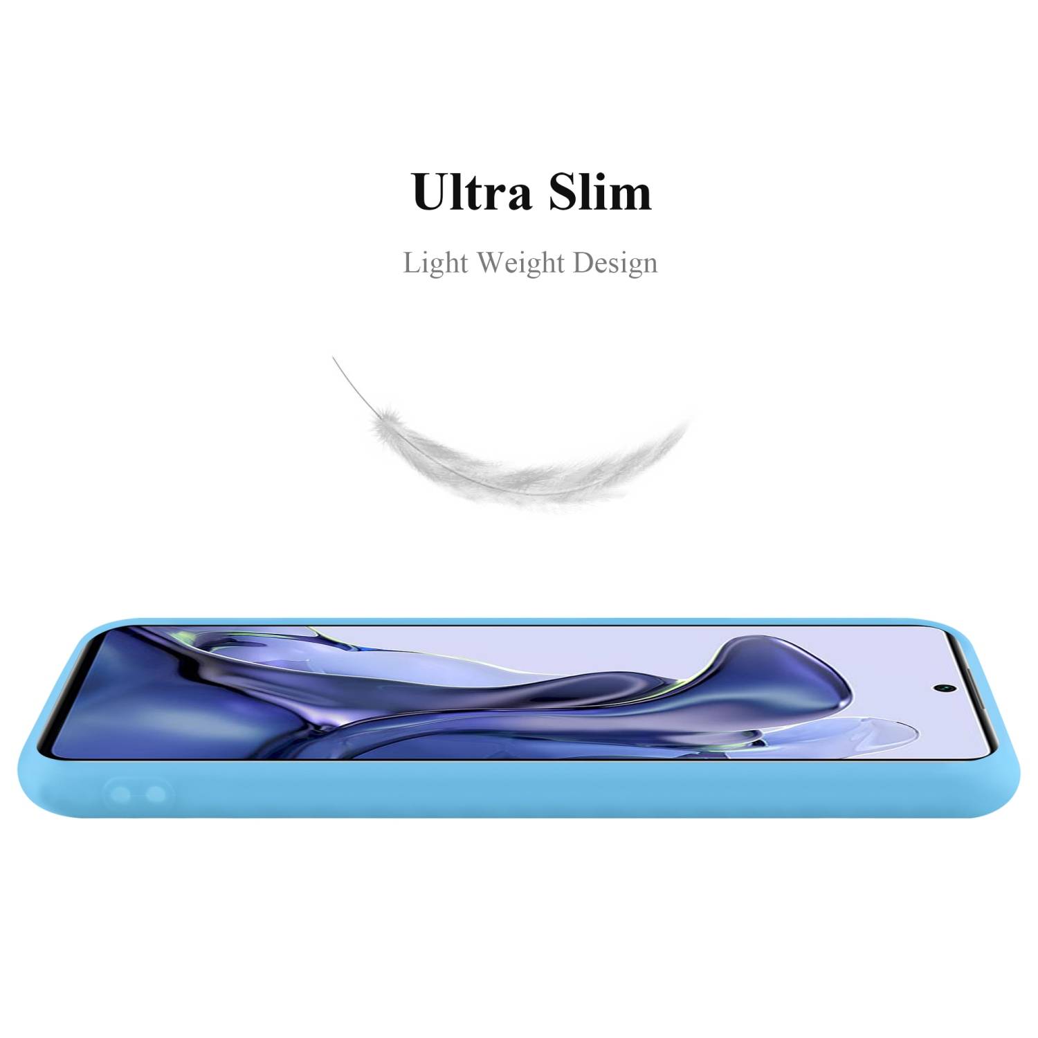 Cadorabo Hülle für Xiaomi 11T / 11T PRO Schutzhülle in Blau Handyhülle TPU Silikon Etui Case Cover