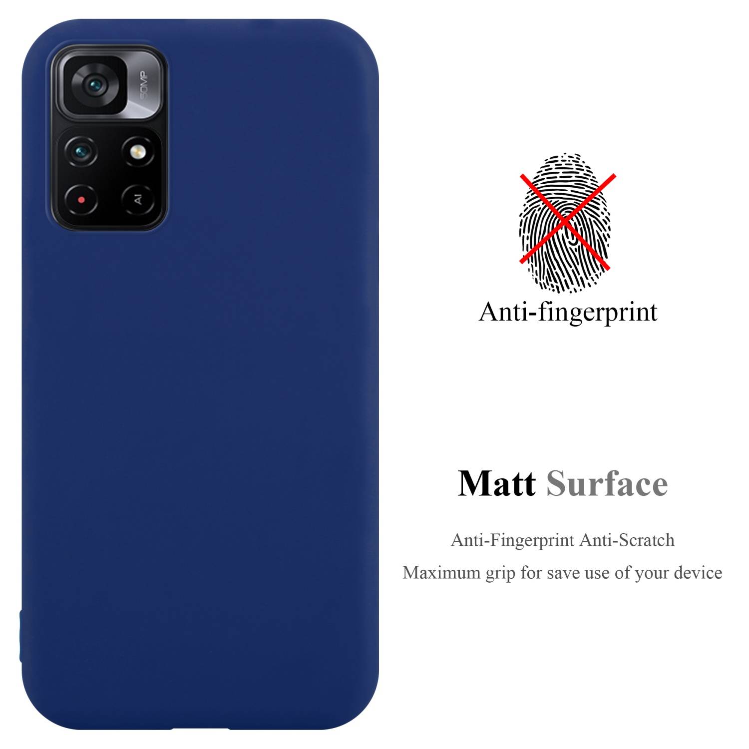 Cadorabo Hülle für Xiaomi POCO M4 PRO 5G Schutzhülle in Blau Handyhülle TPU Silikon Etui Case Cover
