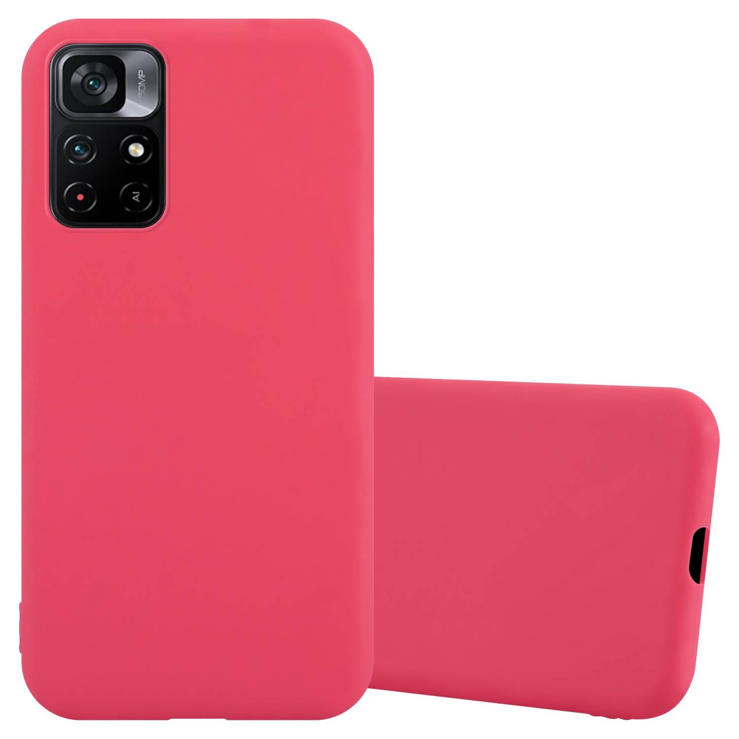 Cadorabo Hülle für Xiaomi POCO M4 PRO 5G Schutzhülle in Rot Handyhülle TPU Silikon Etui Case Cover