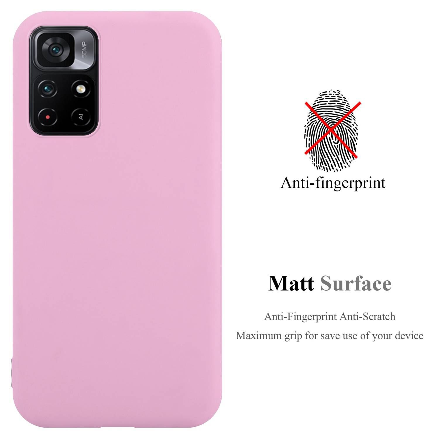 Cadorabo Hülle für Xiaomi POCO M4 PRO 5G Schutzhülle in Rosa Handyhülle TPU Silikon Etui Case Cover
