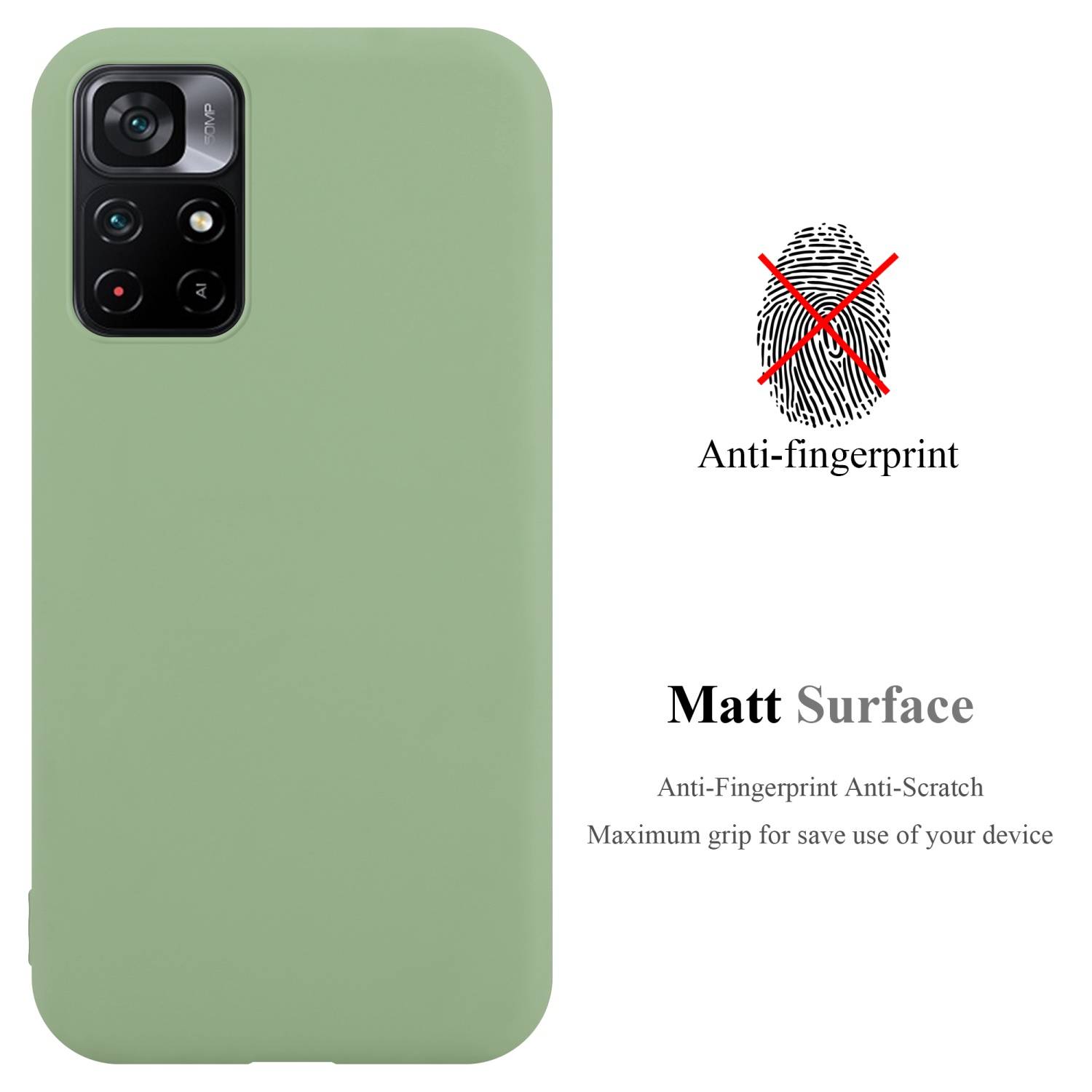 Cadorabo Hülle für Xiaomi POCO M4 PRO 5G Schutzhülle in Grün Handyhülle TPU Silikon Etui Case Cover