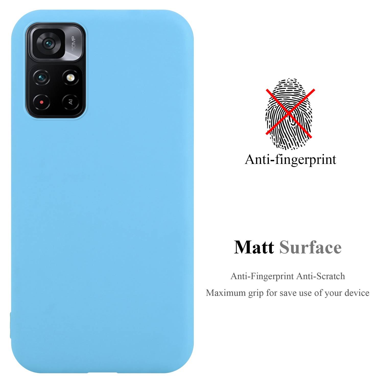 Cadorabo Hülle für Xiaomi POCO M4 PRO 5G Schutzhülle in Blau Handyhülle TPU Silikon Etui Case Cover