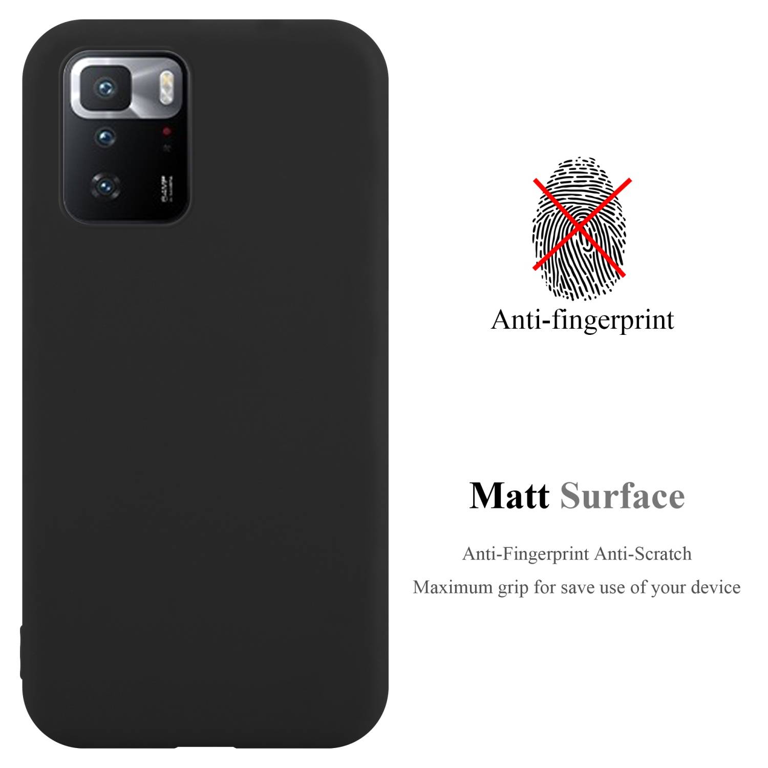 Cadorabo Hülle für Xiaomi POCO X3 GT Schutzhülle in Schwarz Handyhülle TPU Silikon Etui Case Cover