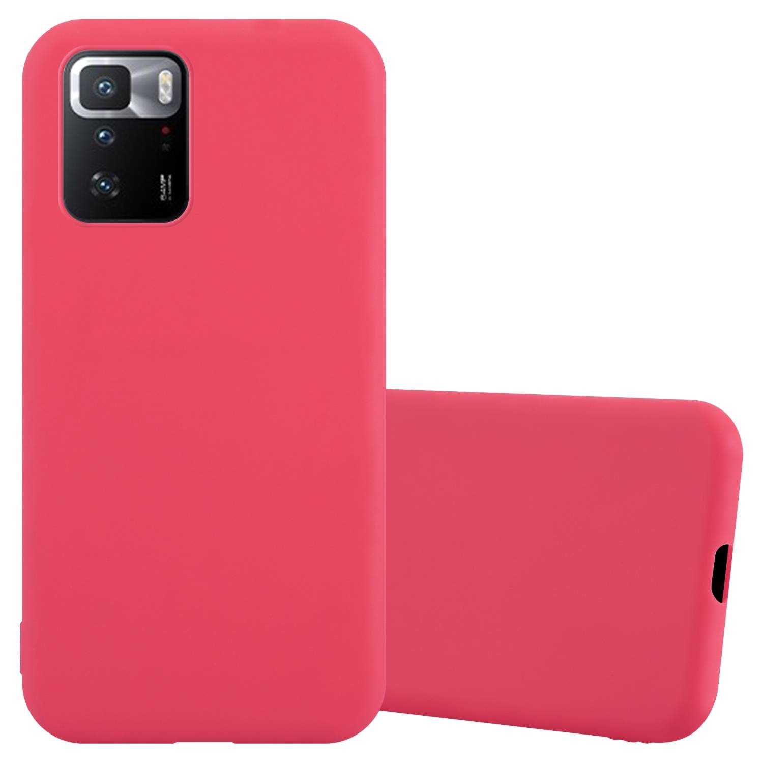 Cadorabo Hülle für Xiaomi POCO X3 GT Schutzhülle in Rot Handyhülle TPU Silikon Etui Case Cover