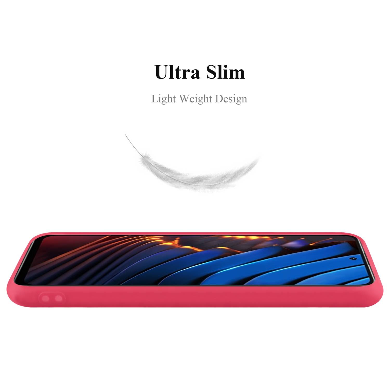 Cadorabo Hülle für Xiaomi POCO X3 GT Schutzhülle in Rot Handyhülle TPU Silikon Etui Case Cover