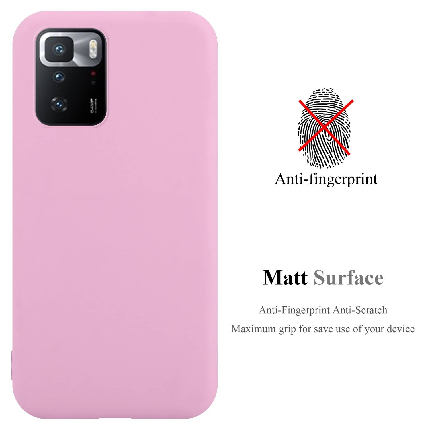 Cadorabo Hülle für Xiaomi POCO X3 GT Schutzhülle in Rosa Handyhülle TPU Silikon Etui Case Cover