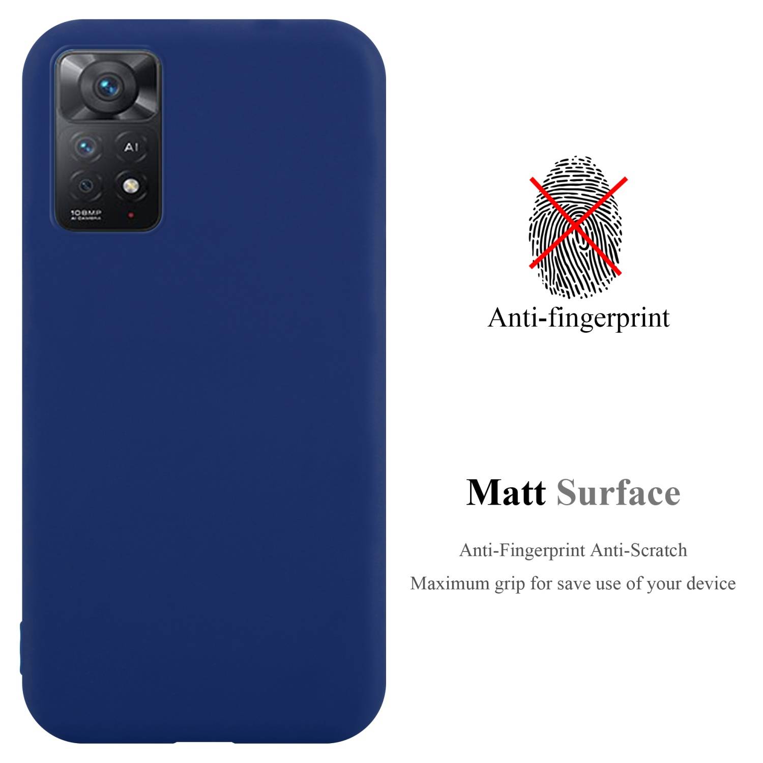 Cadorabo Hülle für Xiaomi RedMi NOTE 11 PRO 4G / 5G Schutzhülle in Blau Handyhülle TPU Silikon Etui Case Cover