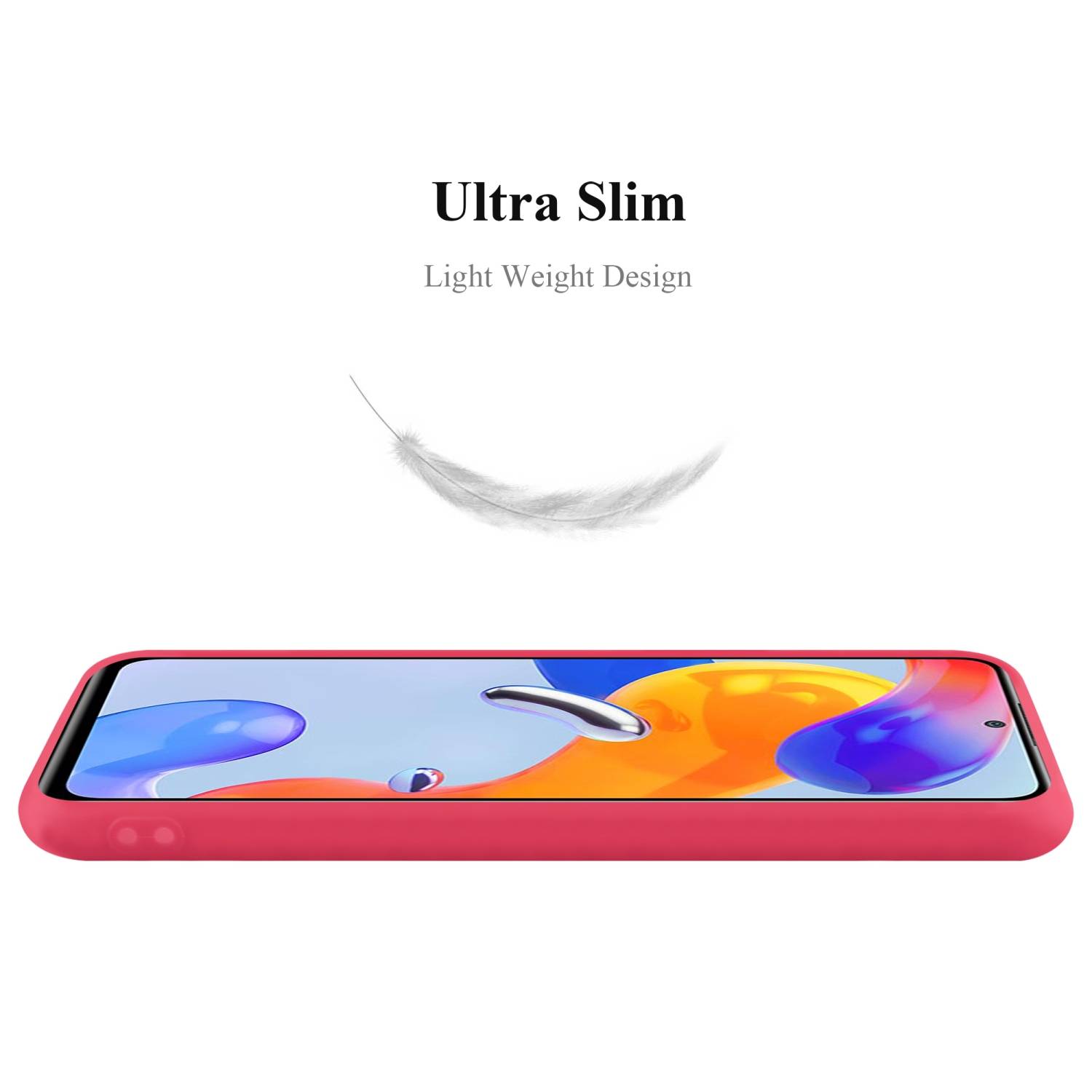 Cadorabo Hülle für Xiaomi RedMi NOTE 11 PRO 4G / 5G Schutzhülle in Rot Handyhülle TPU Silikon Etui Case Cover