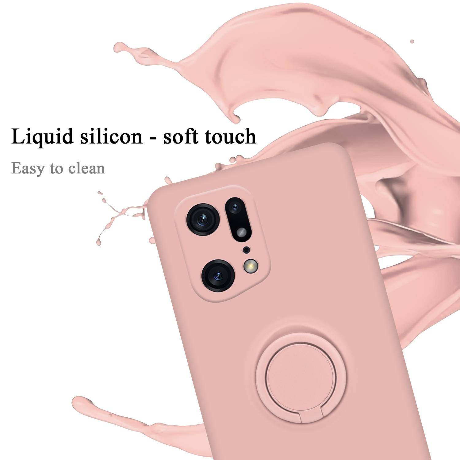 Cadorabo Hülle für Oppo FIND X5 PRO Schutz Hülle in Rosa Handyhülle TPU Etui Case Cover