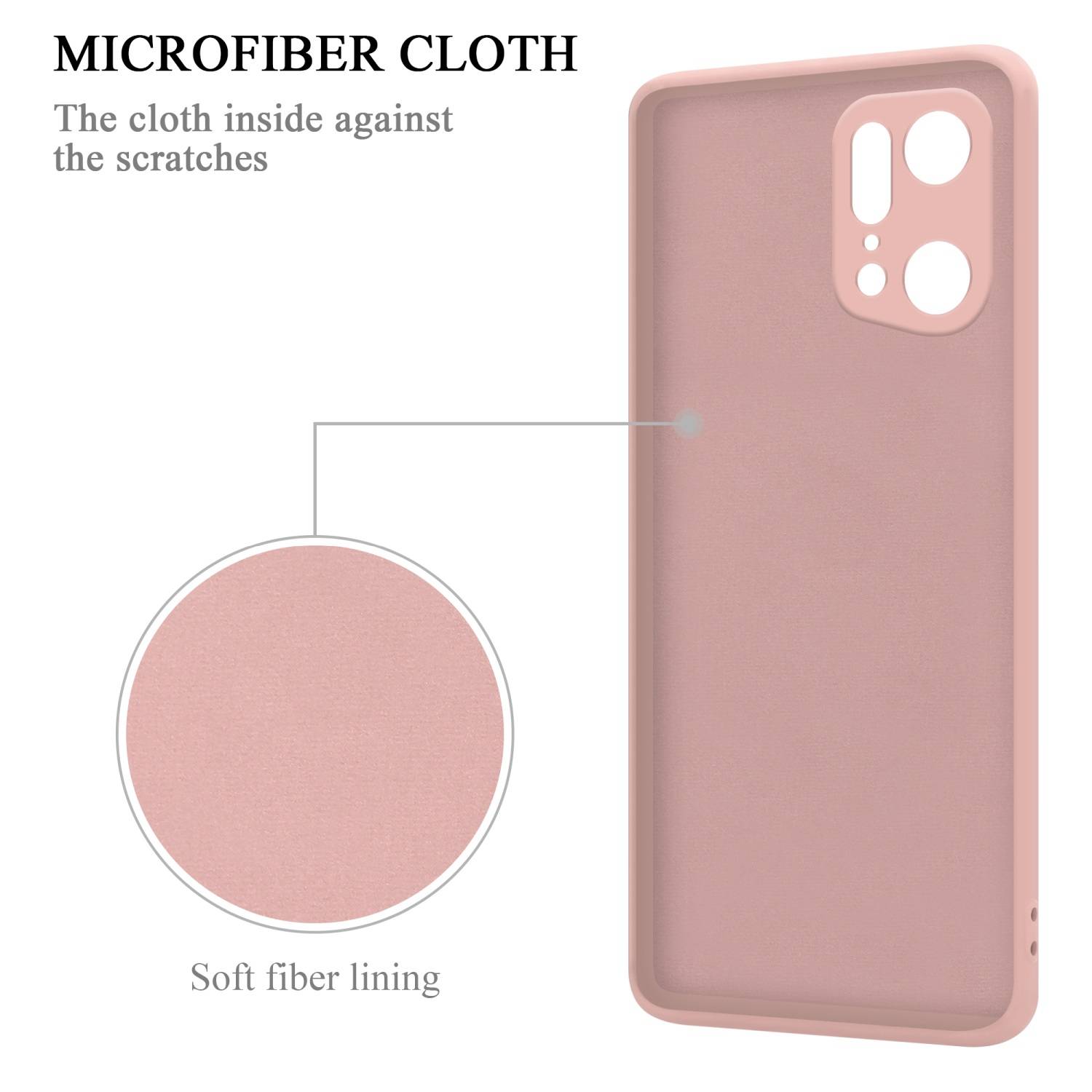 Cadorabo Hülle für Oppo FIND X5 PRO Schutz Hülle in Rosa Handyhülle TPU Etui Case Cover