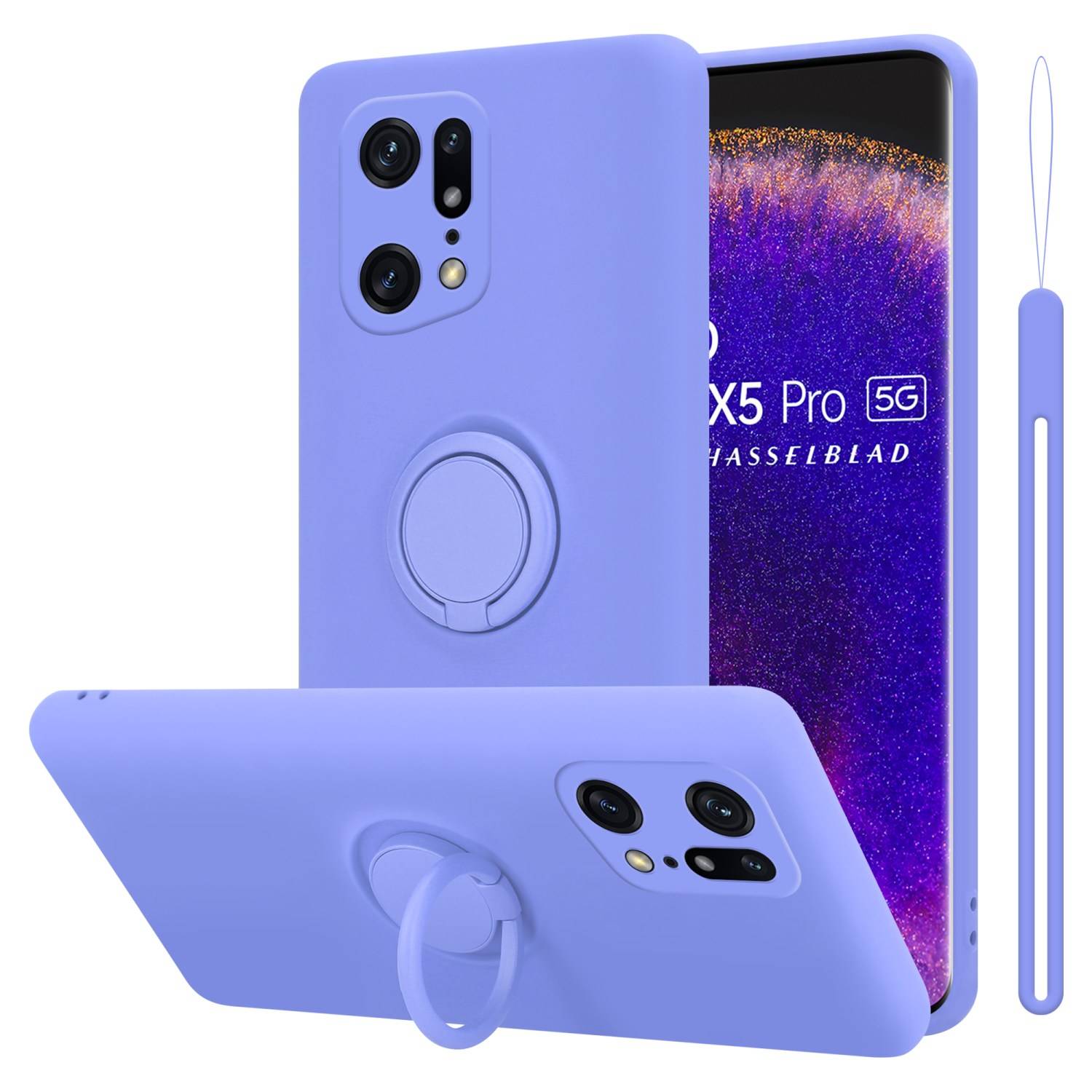 Cadorabo Hülle für Oppo FIND X5 PRO Schutz Hülle in Lila Handyhülle TPU Etui Case Cover