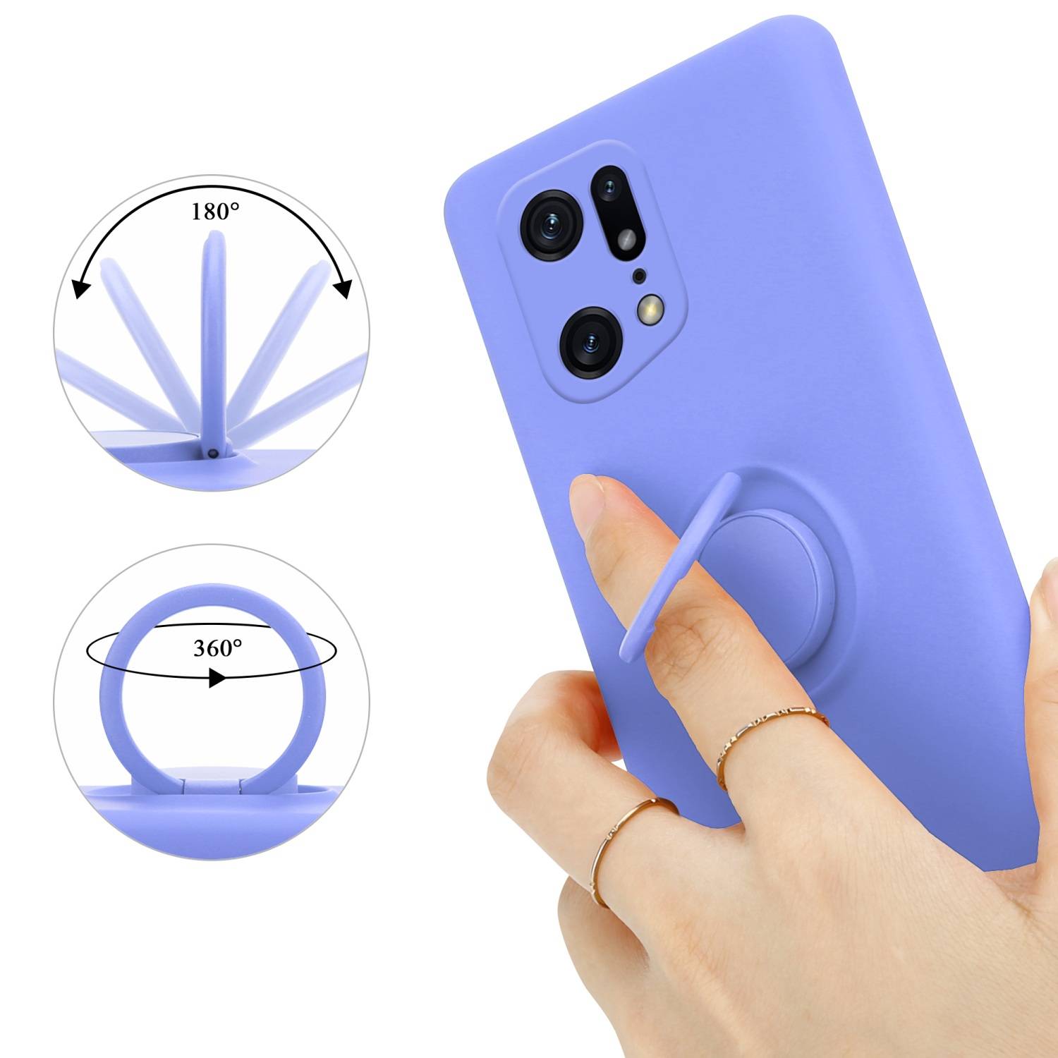 Cadorabo Hülle für Oppo FIND X5 PRO Schutz Hülle in Lila Handyhülle TPU Etui Case Cover