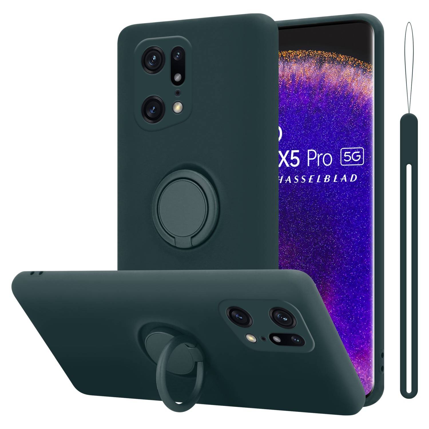 Cadorabo Hülle für Oppo FIND X5 PRO Schutz Hülle in Grün Handyhülle TPU Etui Case Cover